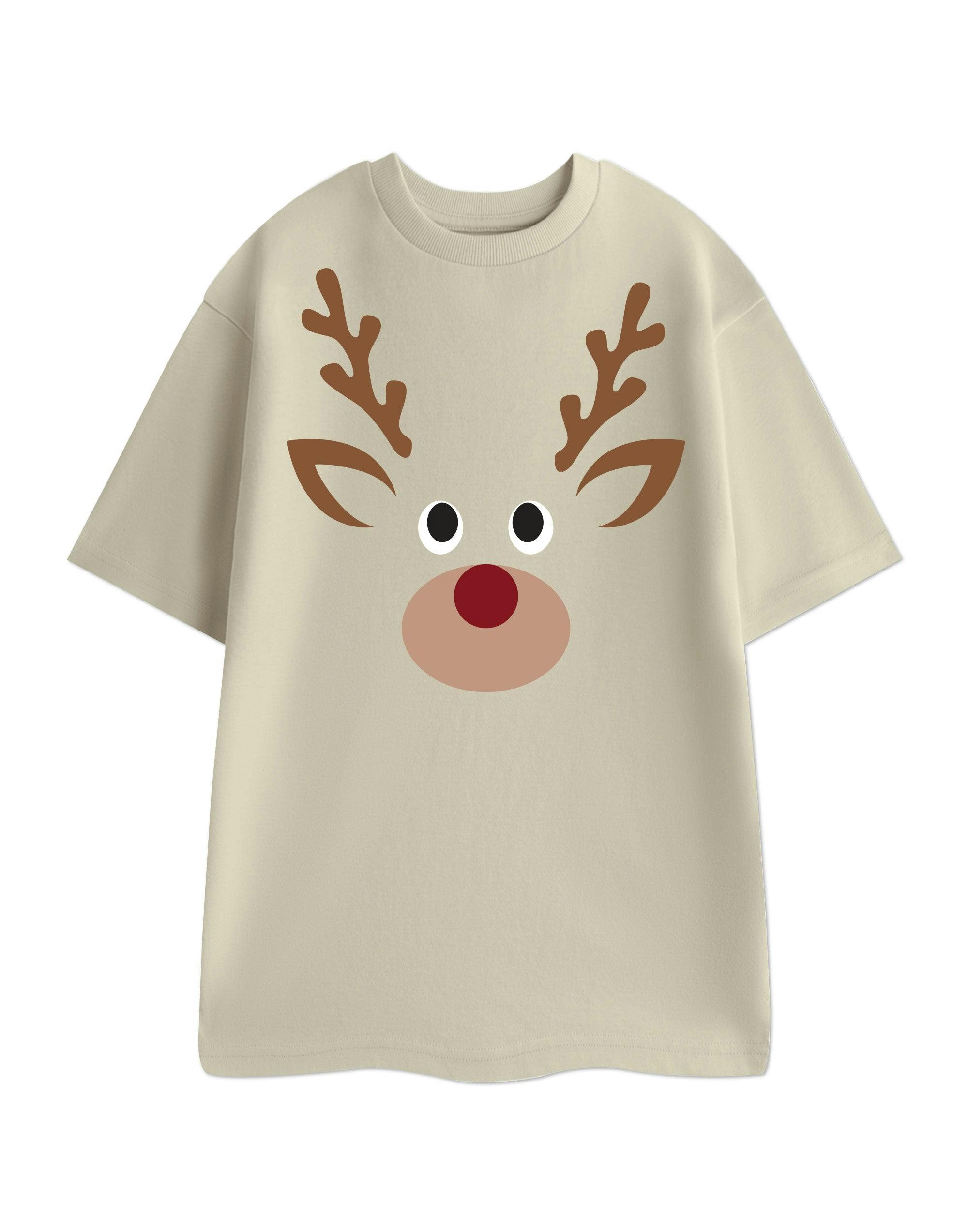 Vanilla Underground Unisex Beige Show Me The Merch Reindeer Short Sleeved T-Shirt - XXX-Large