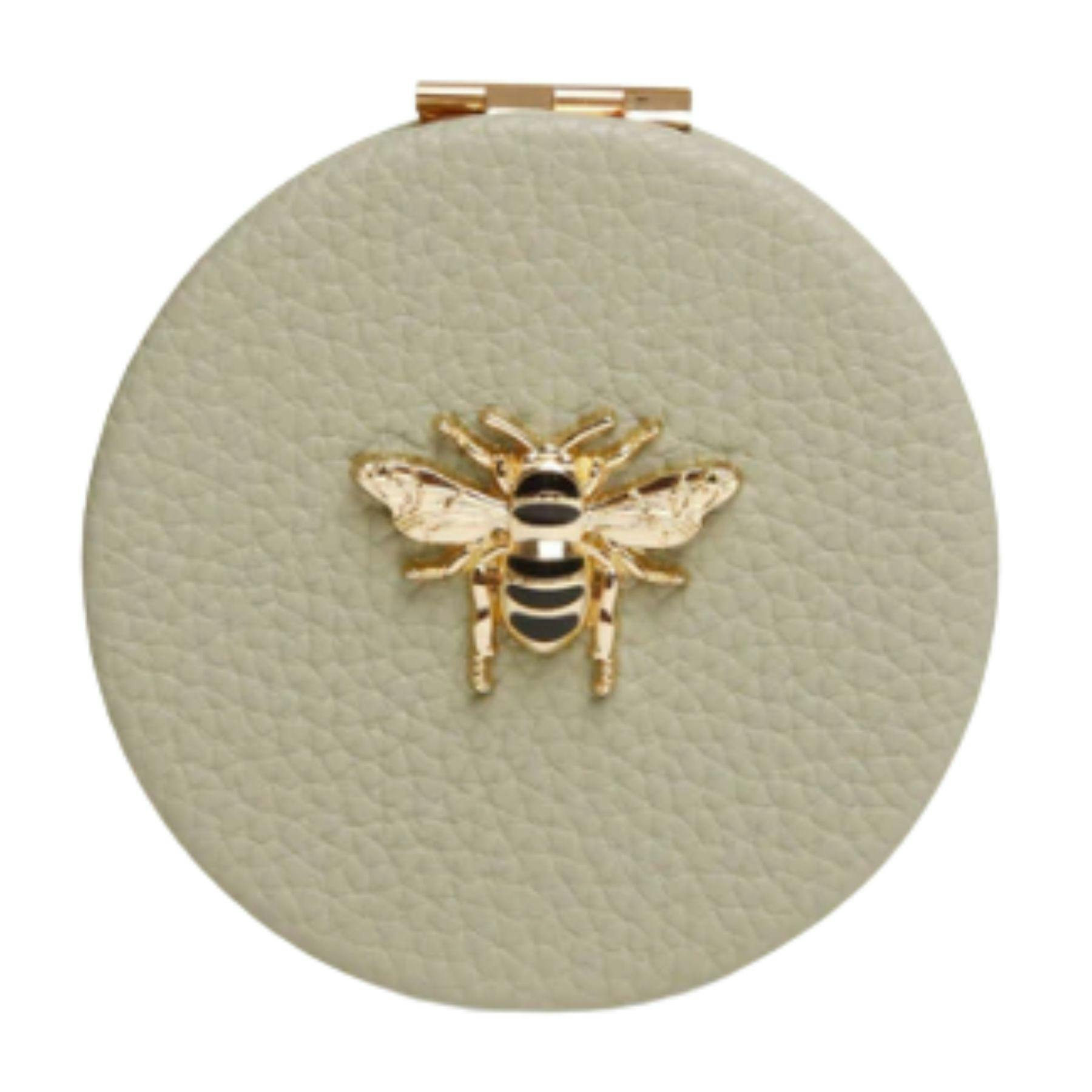 Alice Wheeler Gold London Bee Compact Mirror - Pistachio
