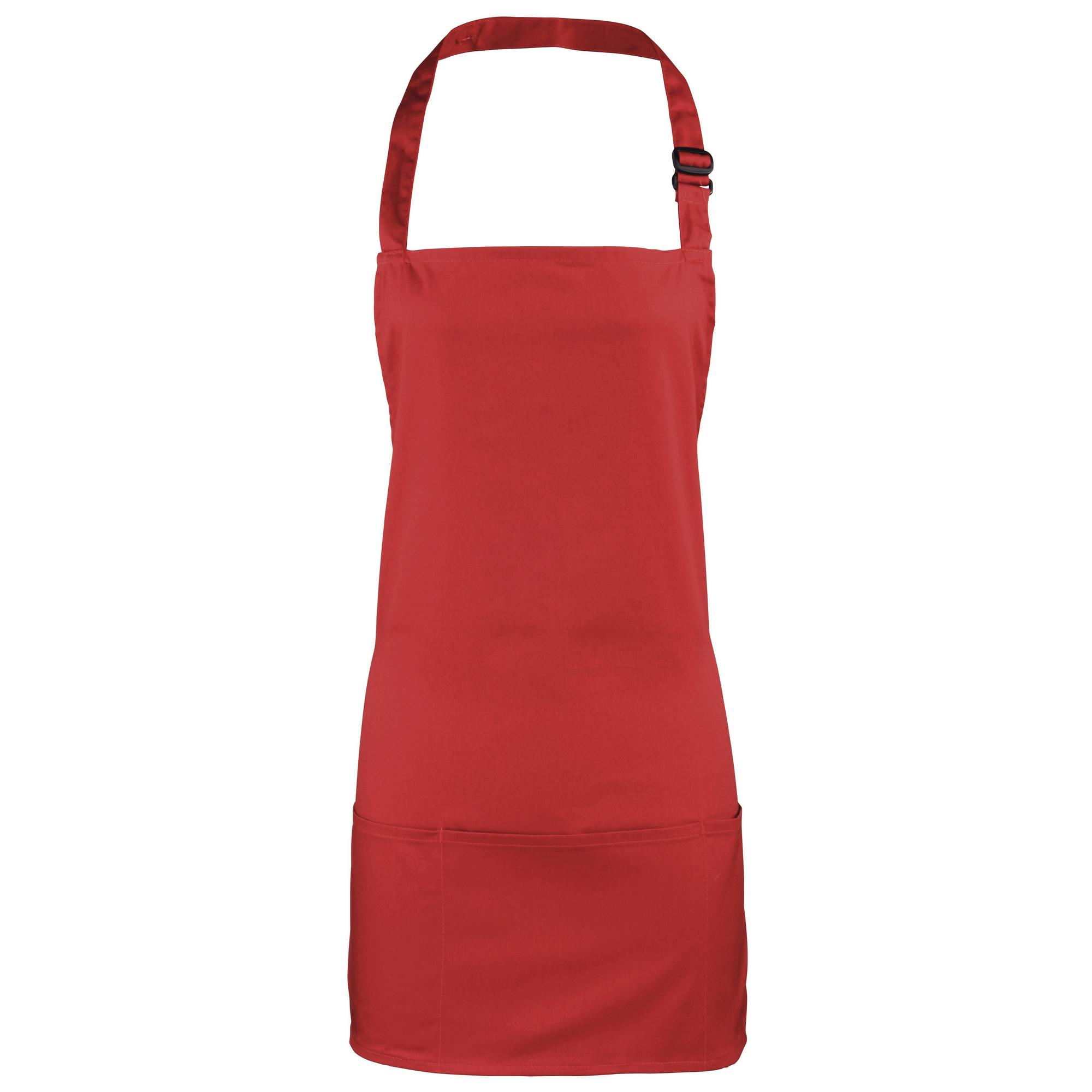 Premier (One Size, Red) Colours 2-In-1 Apron / Workwear (Pack Of 2) - Image 2