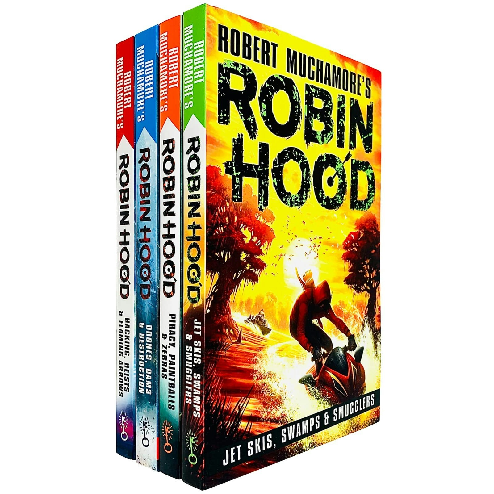 Hot Key Books Robin Hood Series Book Set By Robert Muchamore Piracy Paintballs & Zebras, Hacking Heists & More Size 4
