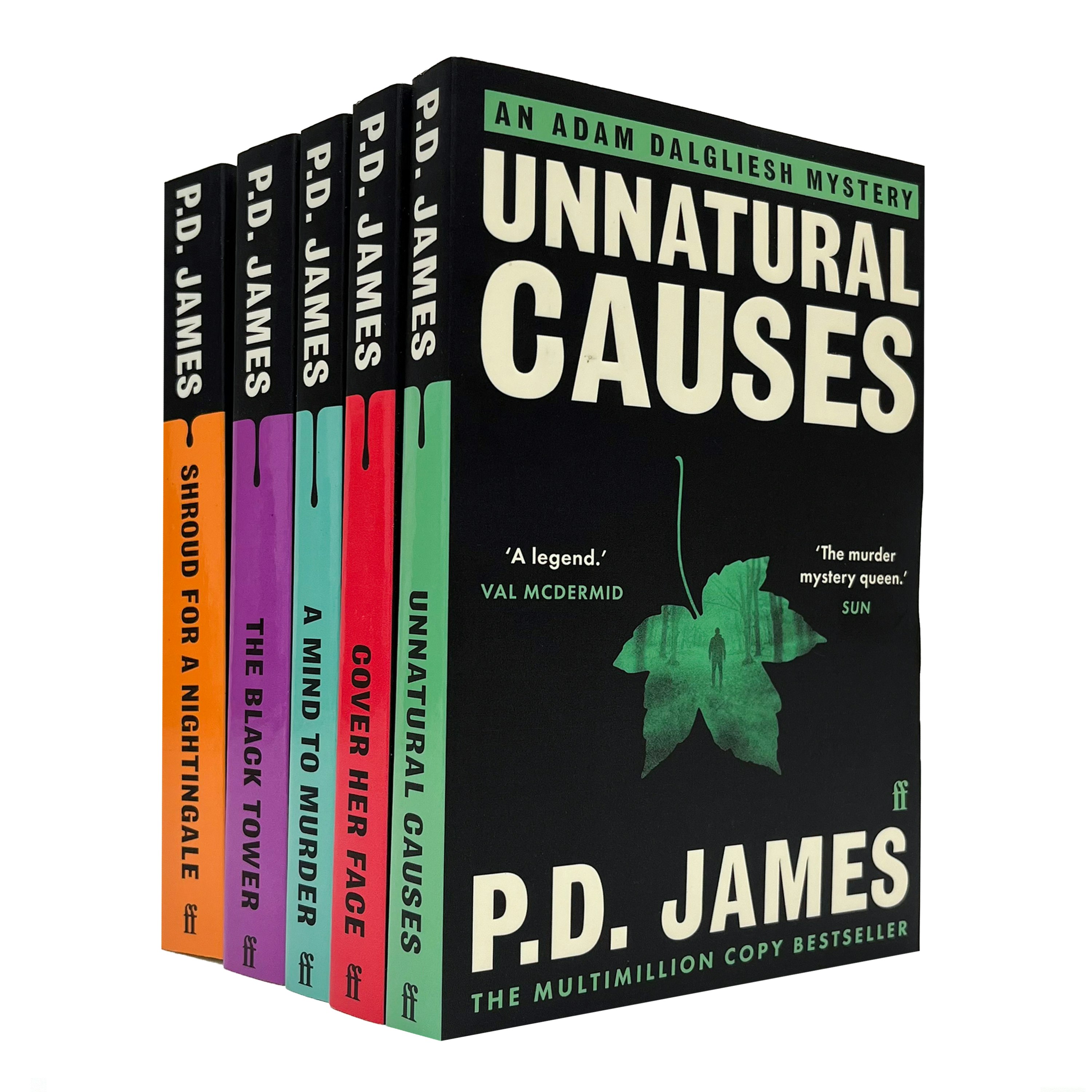 Faber & Faber Black Adam Dalgliesh Series 5 Book Set By P D James (A Mind To Murder, Unnatural Causes, Shroud For A Nightingale, Cover Her Face, The Tower)
