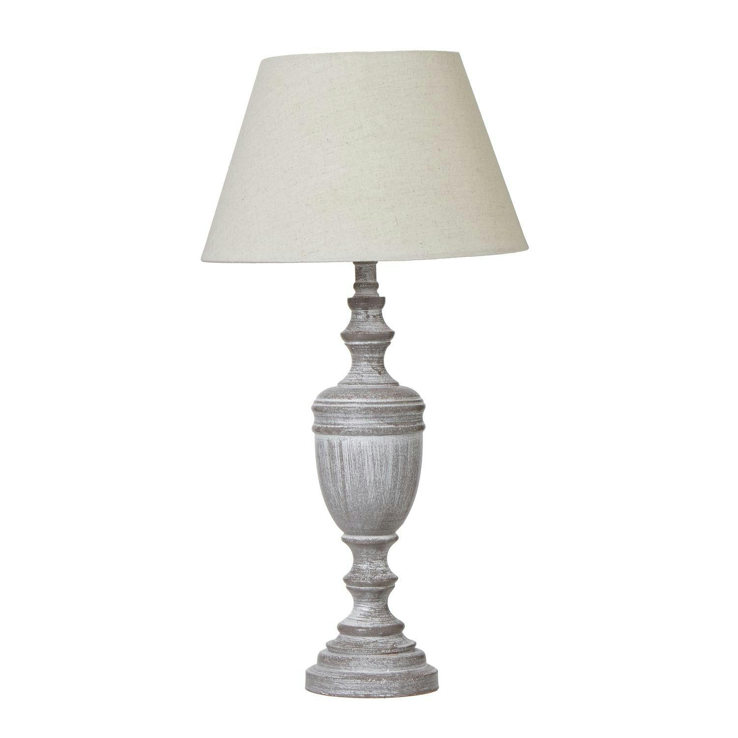 Rackhams White Nola Urn Linen Table Lamp - 45Cm X 12Cm X 12Cm - 100% Mixed