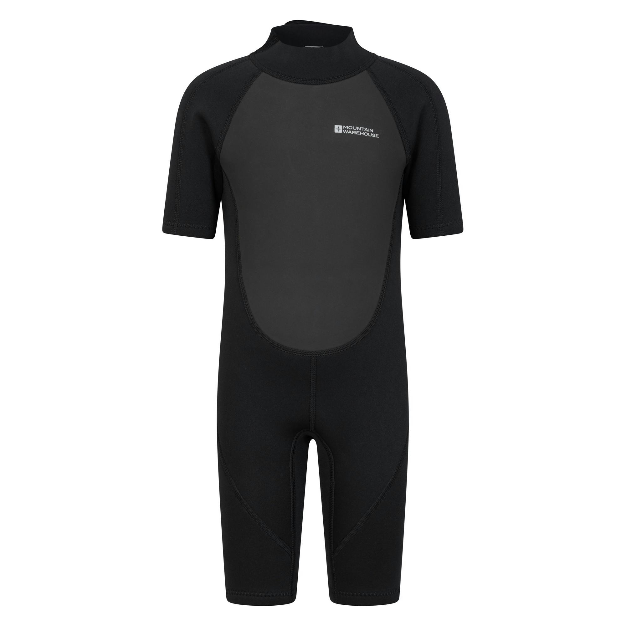 Mountain Warehouse Black Childrens/Kids Contrast Panel Wetsuit - 11-12 Years