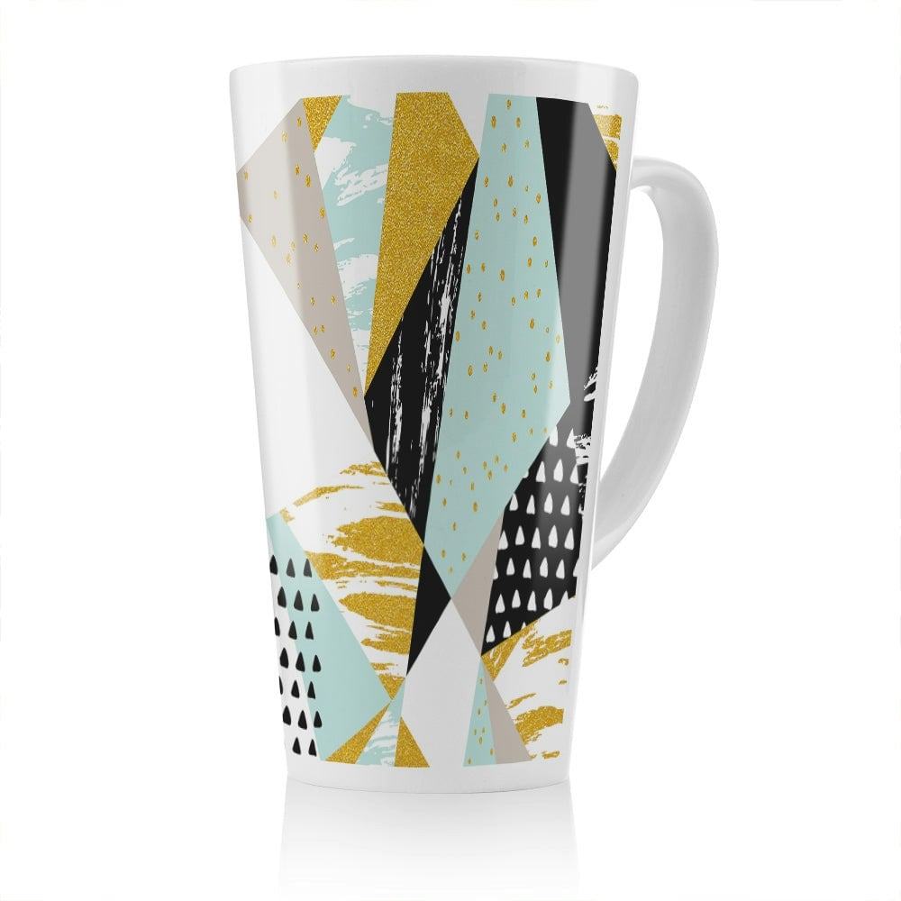 Benjamin Tate Design Geometric Shapes & Brush Strokes Latte Mug