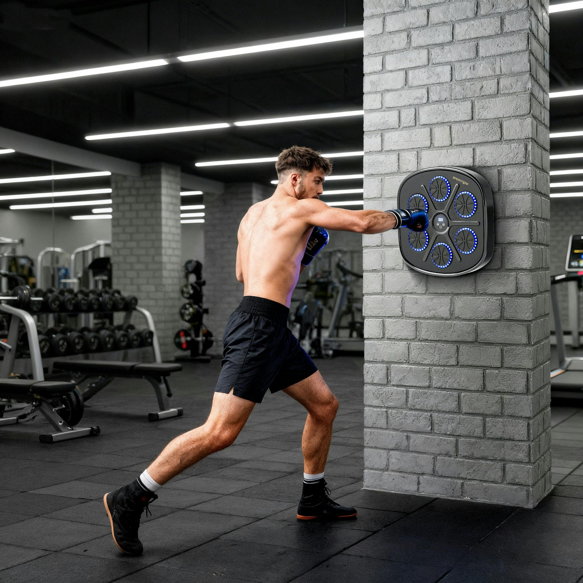Sportnow Smart Bluetooth Boxing Machine Wall Mounted With 9 Speeds & Modes