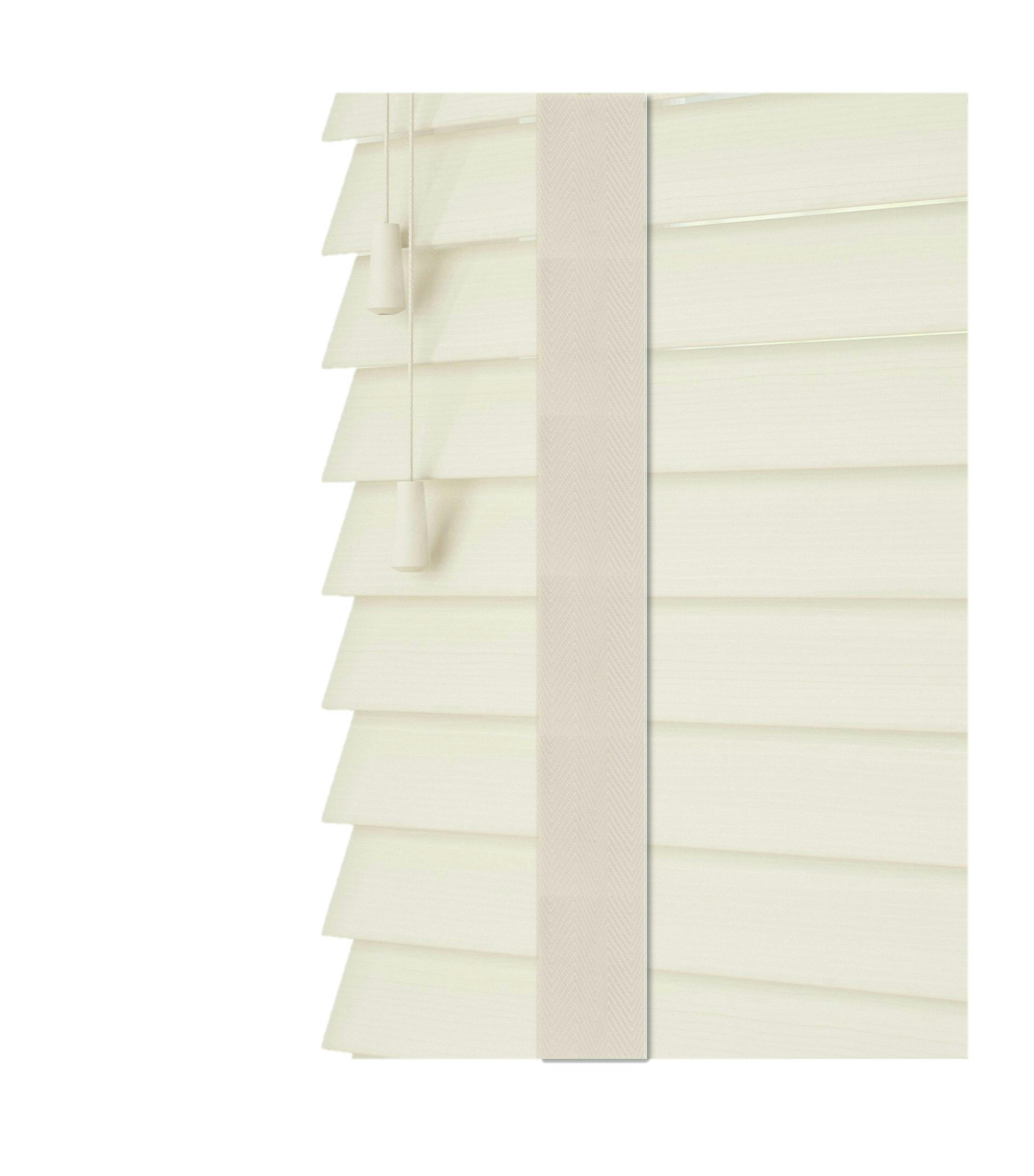 Rackhams White Misty Faux Wood Venetian Blinds With Tapes (130Cm Drop) - 100Cm