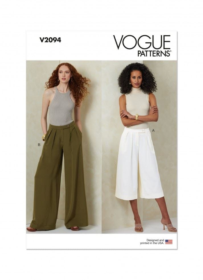 Vogue Women's Sewing Pattern 2094, Trousers For B5 (8-10-12-14-16) - Intermediate - Y5 (18-20-22-24-26)
