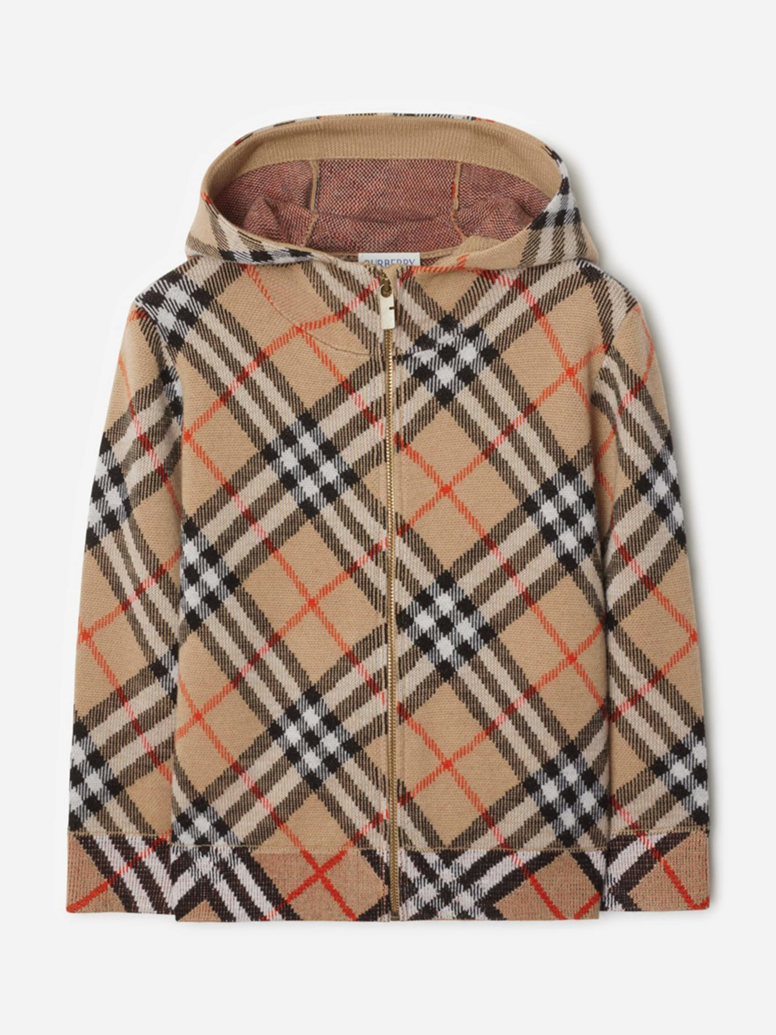 Burberry Kids Boys Beige Burberry Jimmy Check Zip Up Top In - 6 Yrs