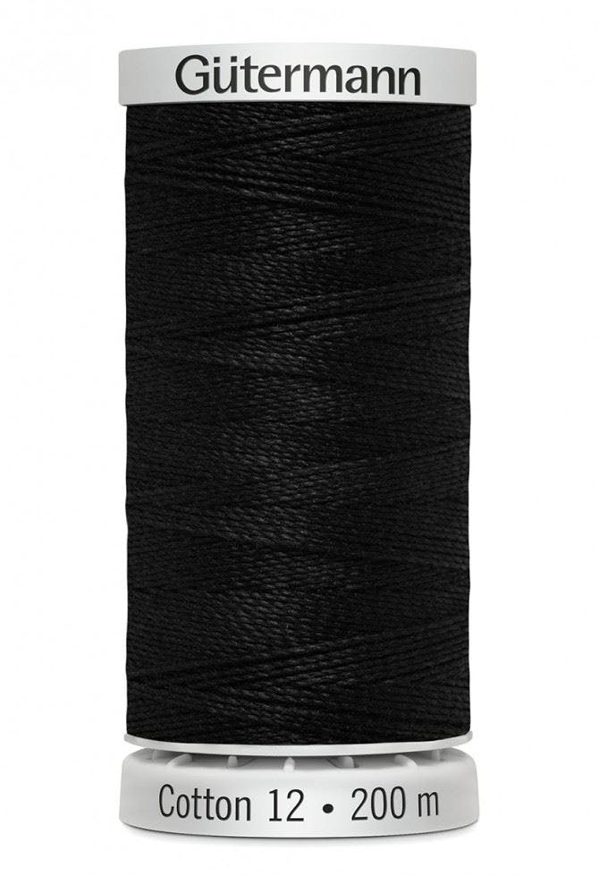 Gutermann No 12 Sulky Cotton Embroidery Thread 200M Cotton Thread Suitable For Embroidery - 1005 - 200 Metres