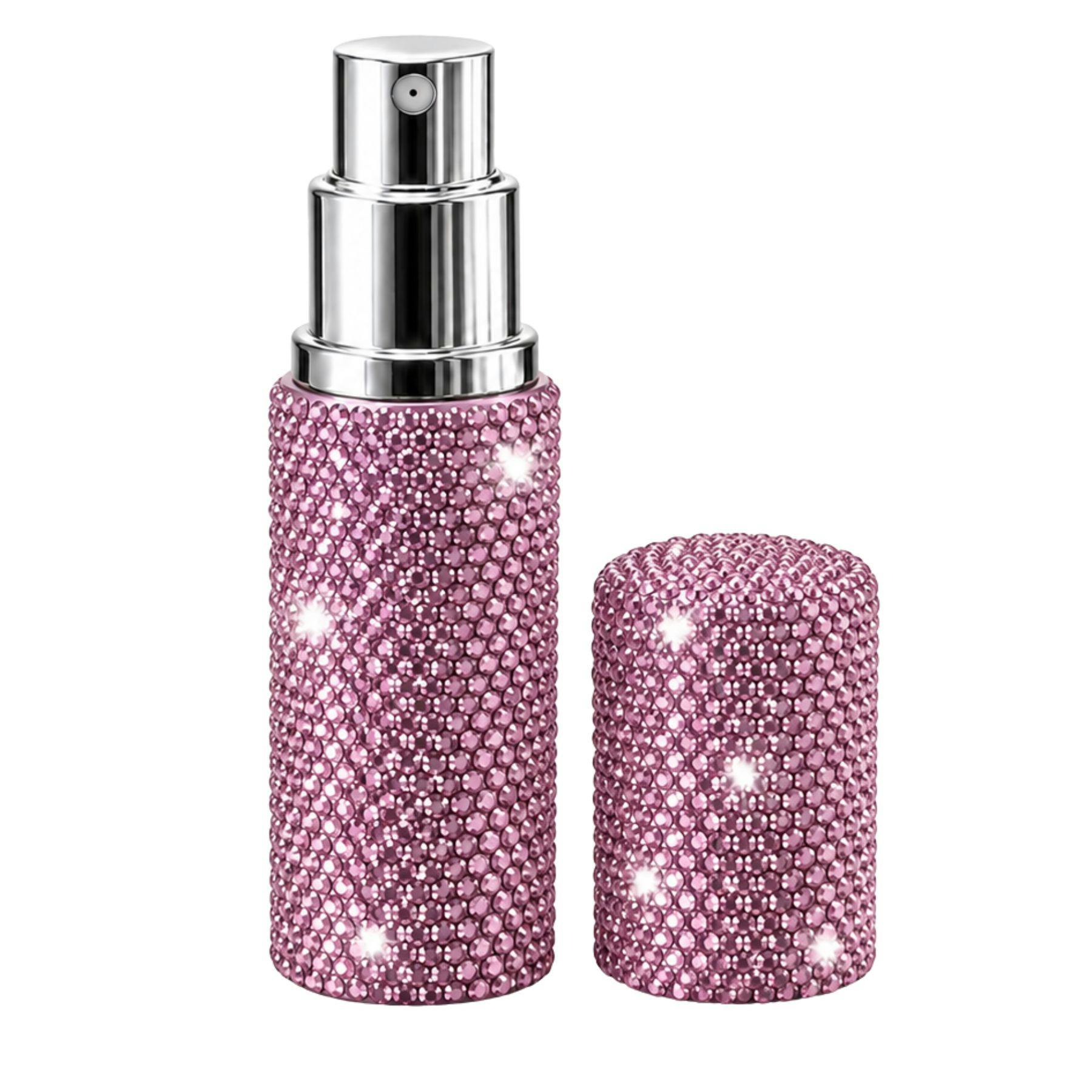 Love Emvy Purple Sparkly Crystal-Effect Refillable Perfume Atomiser Travel Spray 10Ml