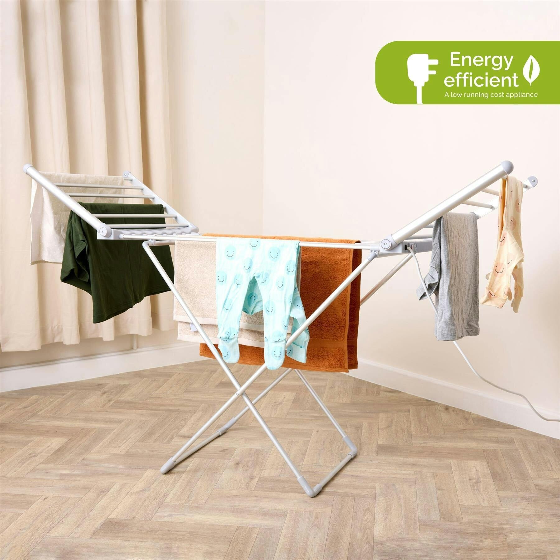 Rackhams Winged Heated Clothes Airer With Cover