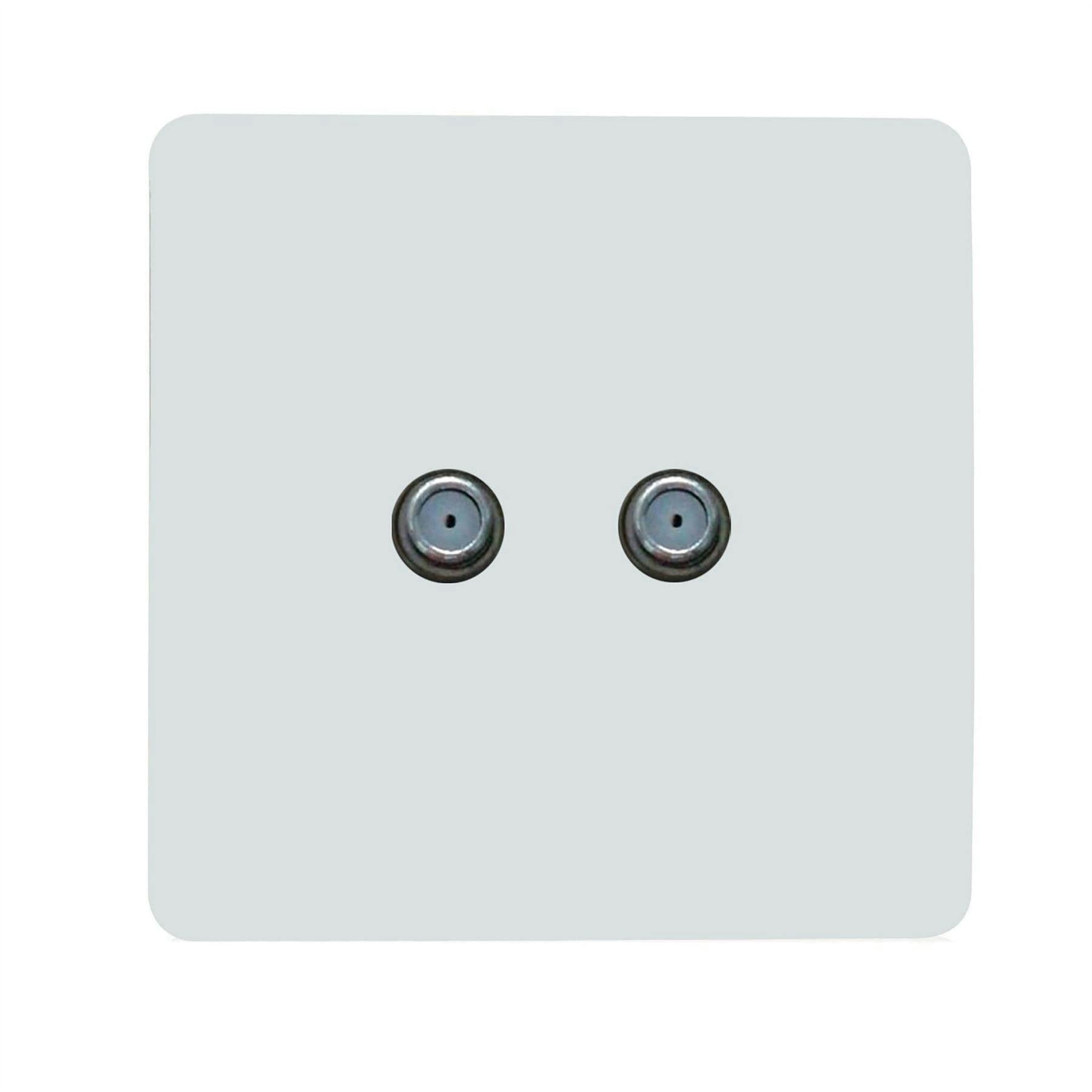 Trendi Switch 2 Gang Male F-Type Satellite Television Socket - Ice White - Image 3