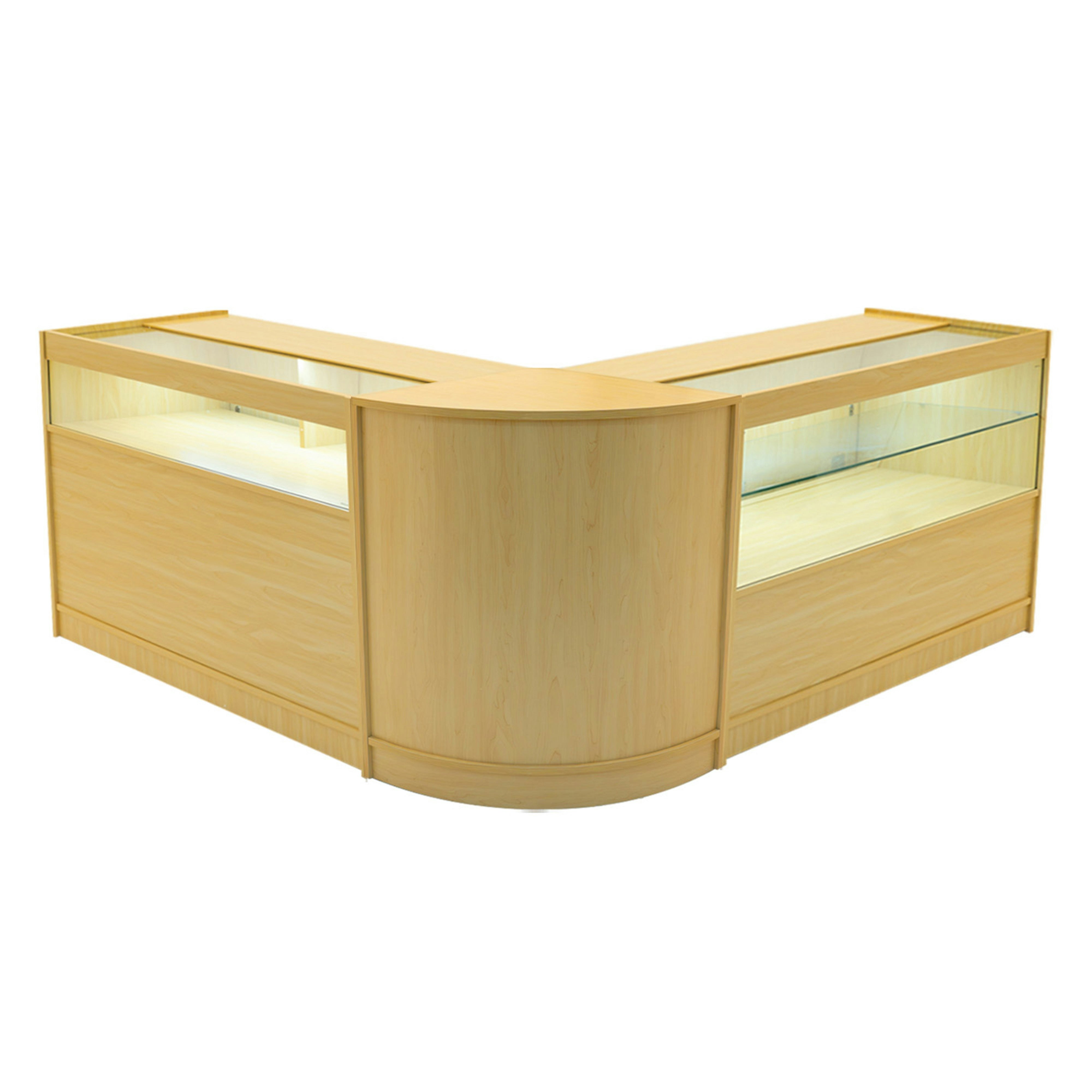Rackhams White Adonis Led Shop Counter Set B1200, C1200 & Cm60 - Maple