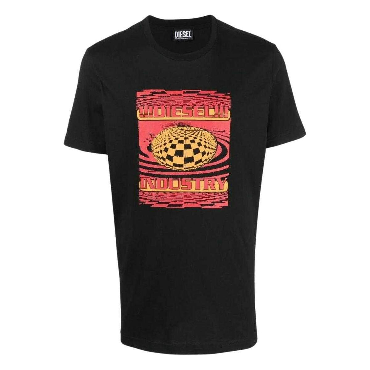 Diesel Unisex Black Adult Industrial T-Shirt - M - 100% Cotton