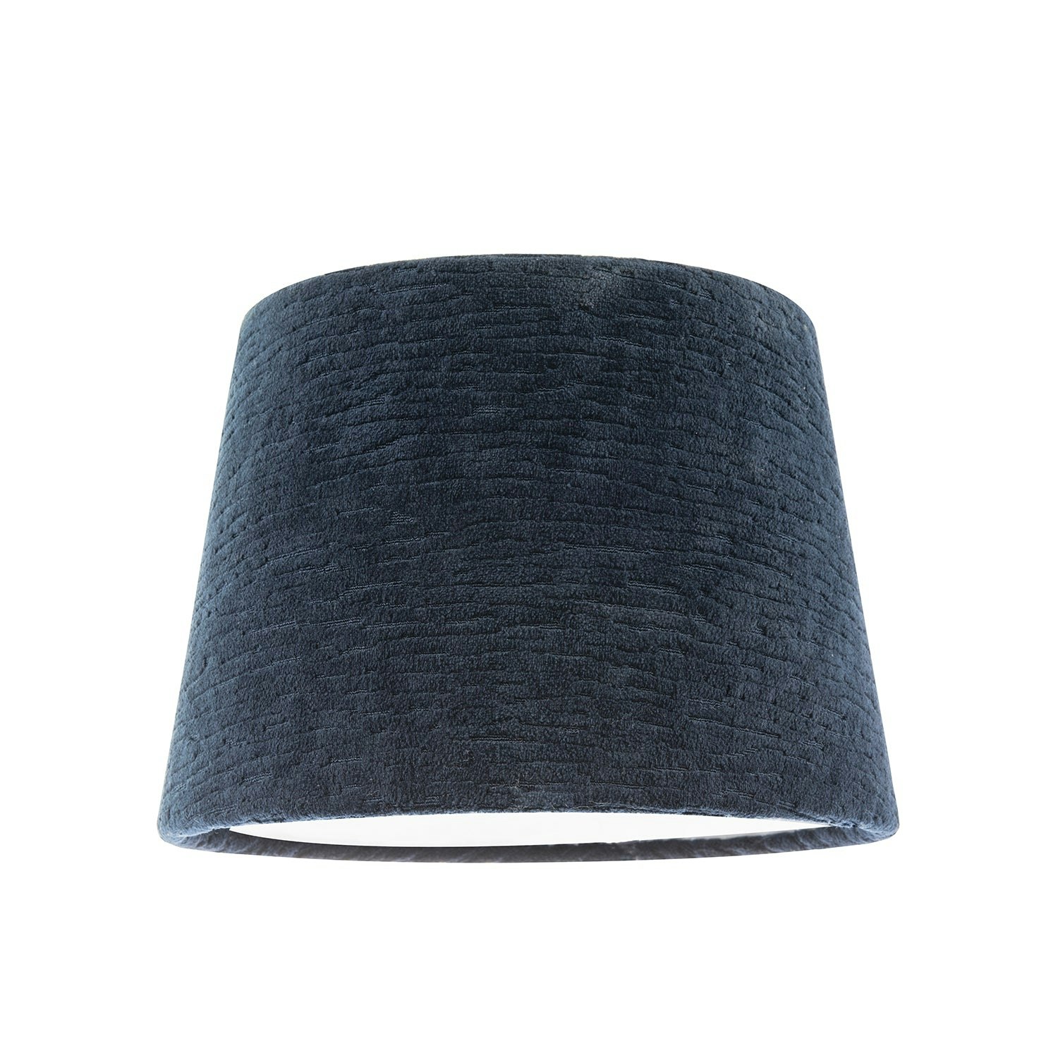 Happy Homewares Blue Thick Lined Textured Midnight Velvet Lamp Shade With Satin Inner