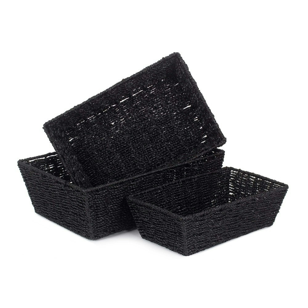 Rackhams Black Paper Rope Display Tray - Set Of 3