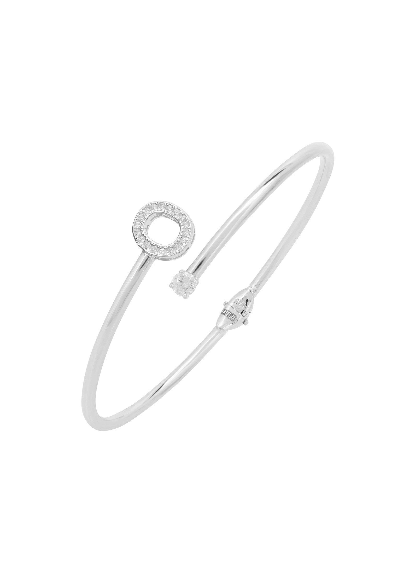 Latelita Silver Initial Bangle O