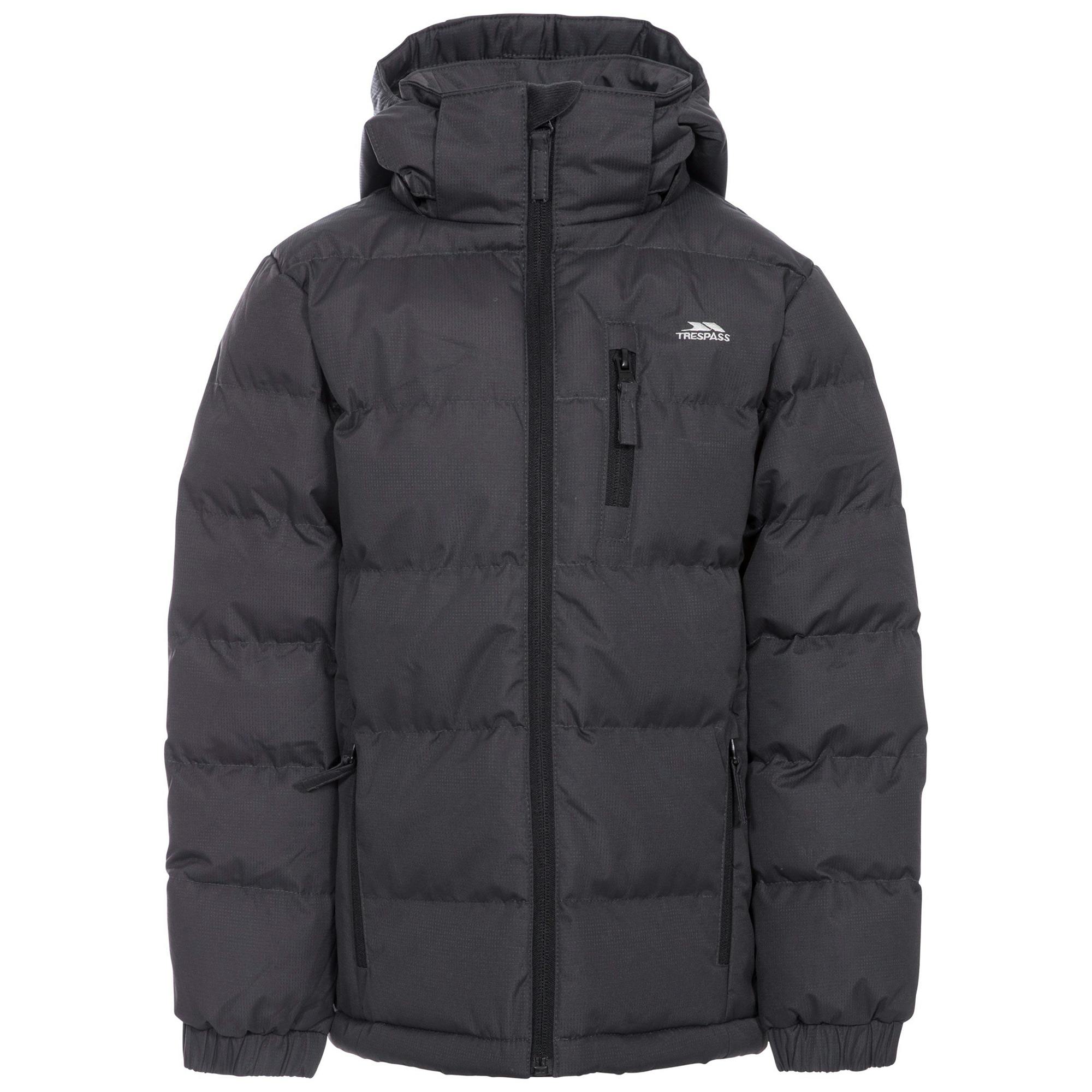 Trespass Boys Dark/Grey Tuff Hooded Jacket - 11/12 - 100% Polyester