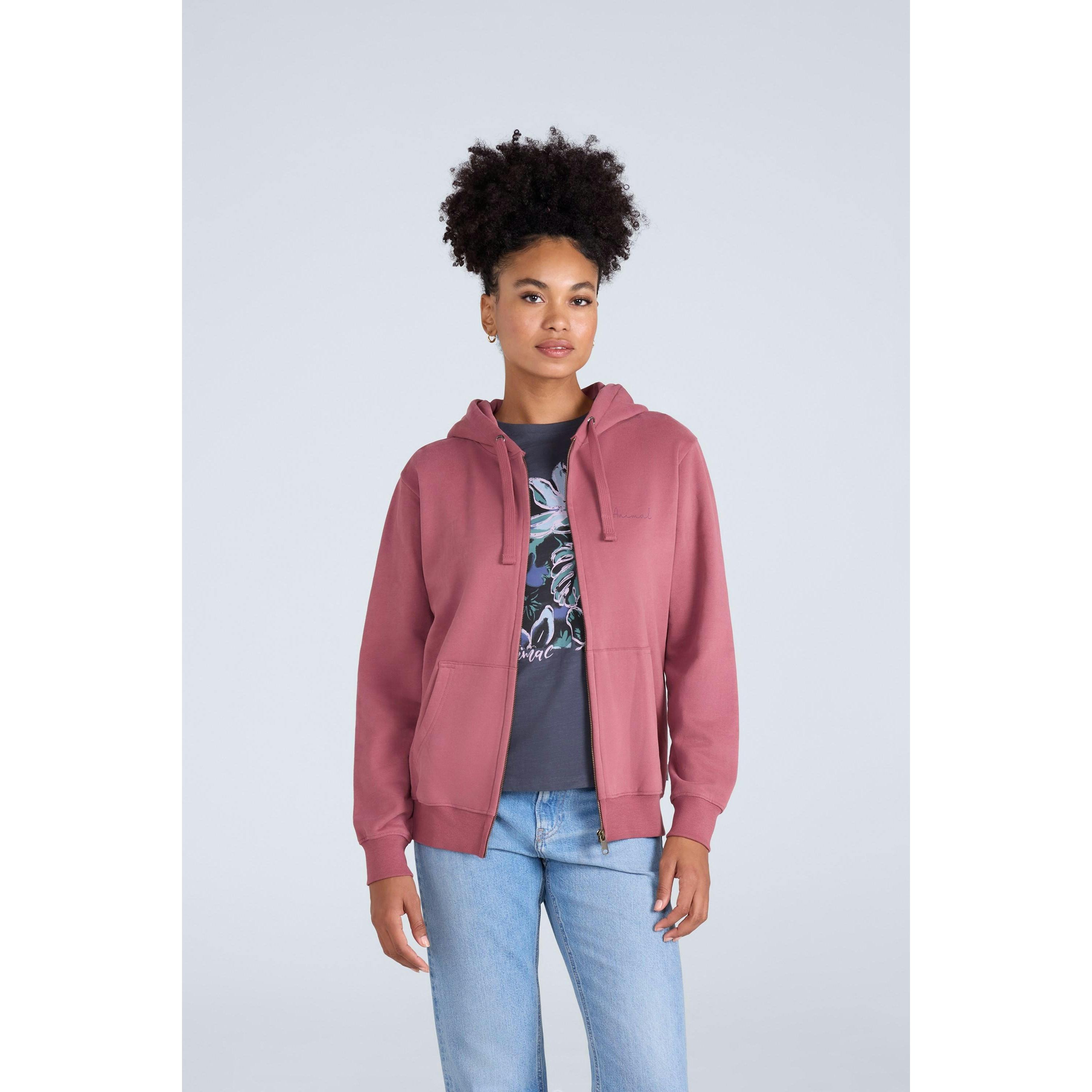 Animal Women's Purple Maya Graphic Print Organic Hoodie - Dusky - Dusky - 6 Uk - 100% Mixed