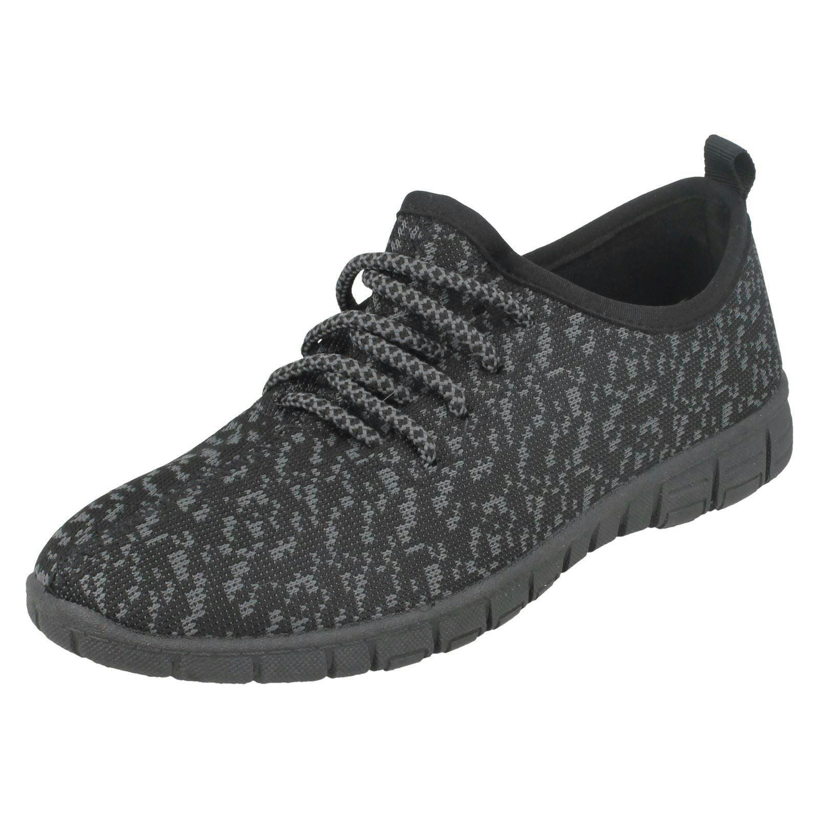 Reflex Women's Black Lace Up Sporty Pumps - Uk 4