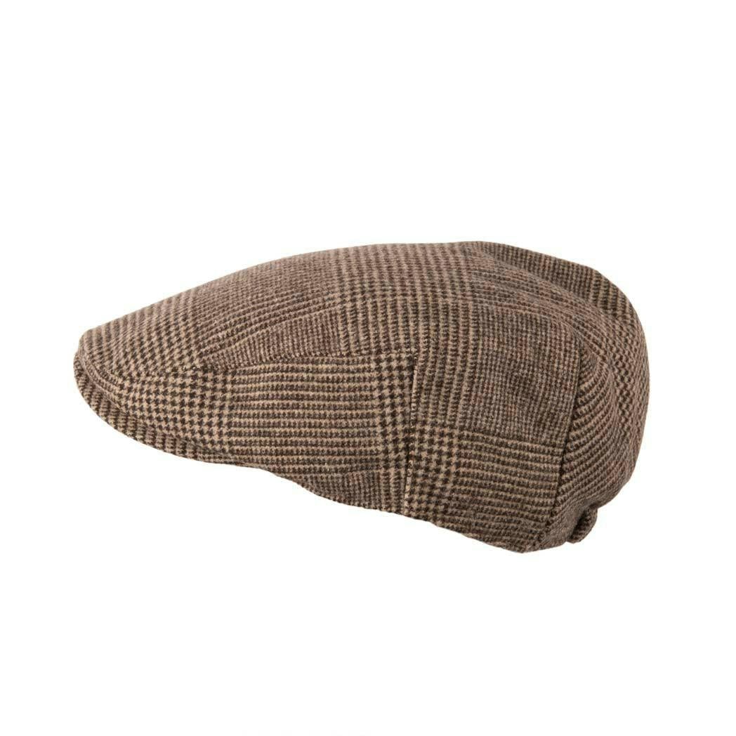 Heritage Traditions Unisex Arthur Tweed Prince Of Wales Flat Cap - Prince Of Wales Camel
