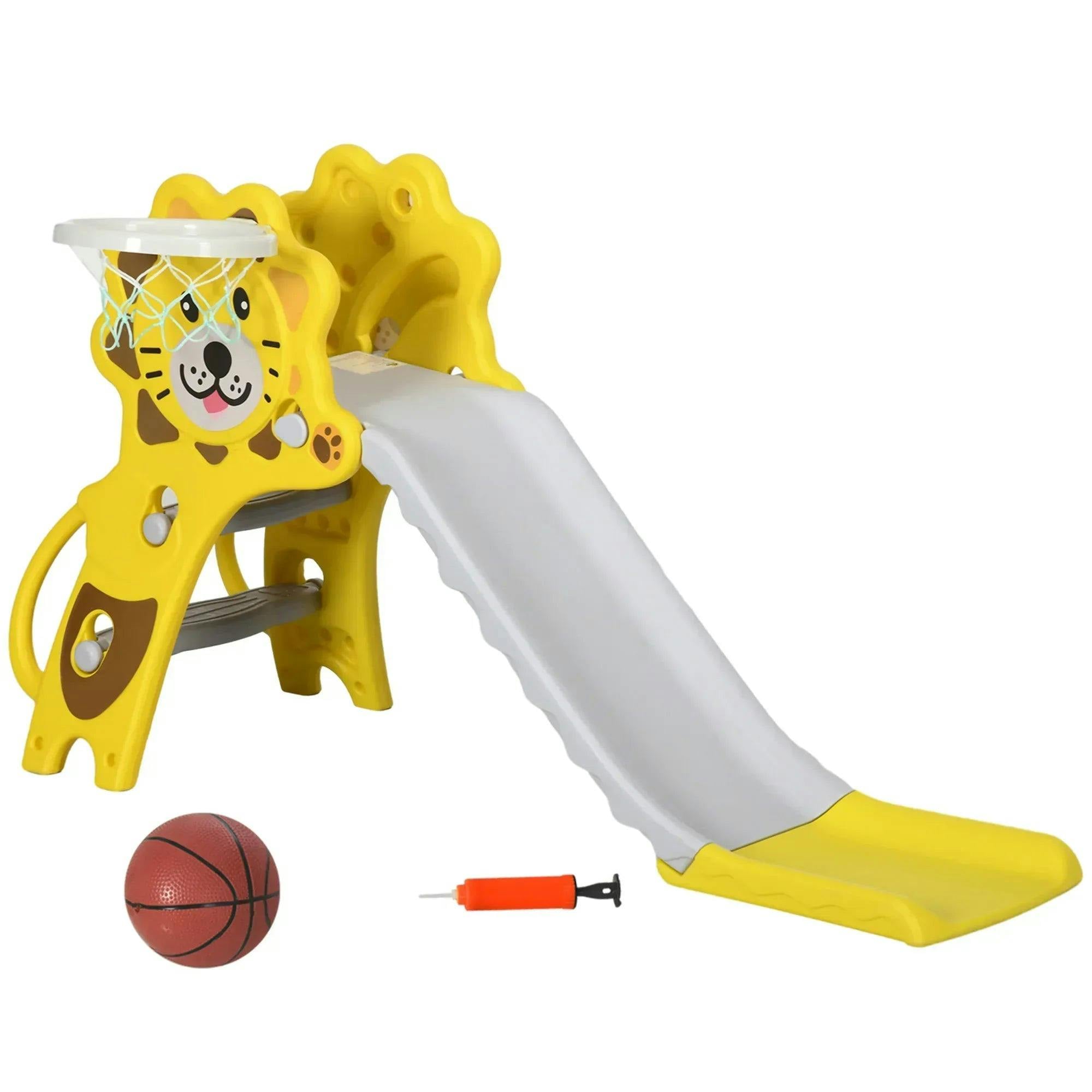 2 in 1 Kids Slide with Basketball Hoop Indoor Toddler Climber Playset Fun - Image 8