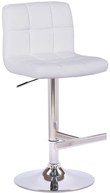 Lamboro Allegro Real Leather Adjustable Swivel Bar Stool With Backrest & Chrome Base