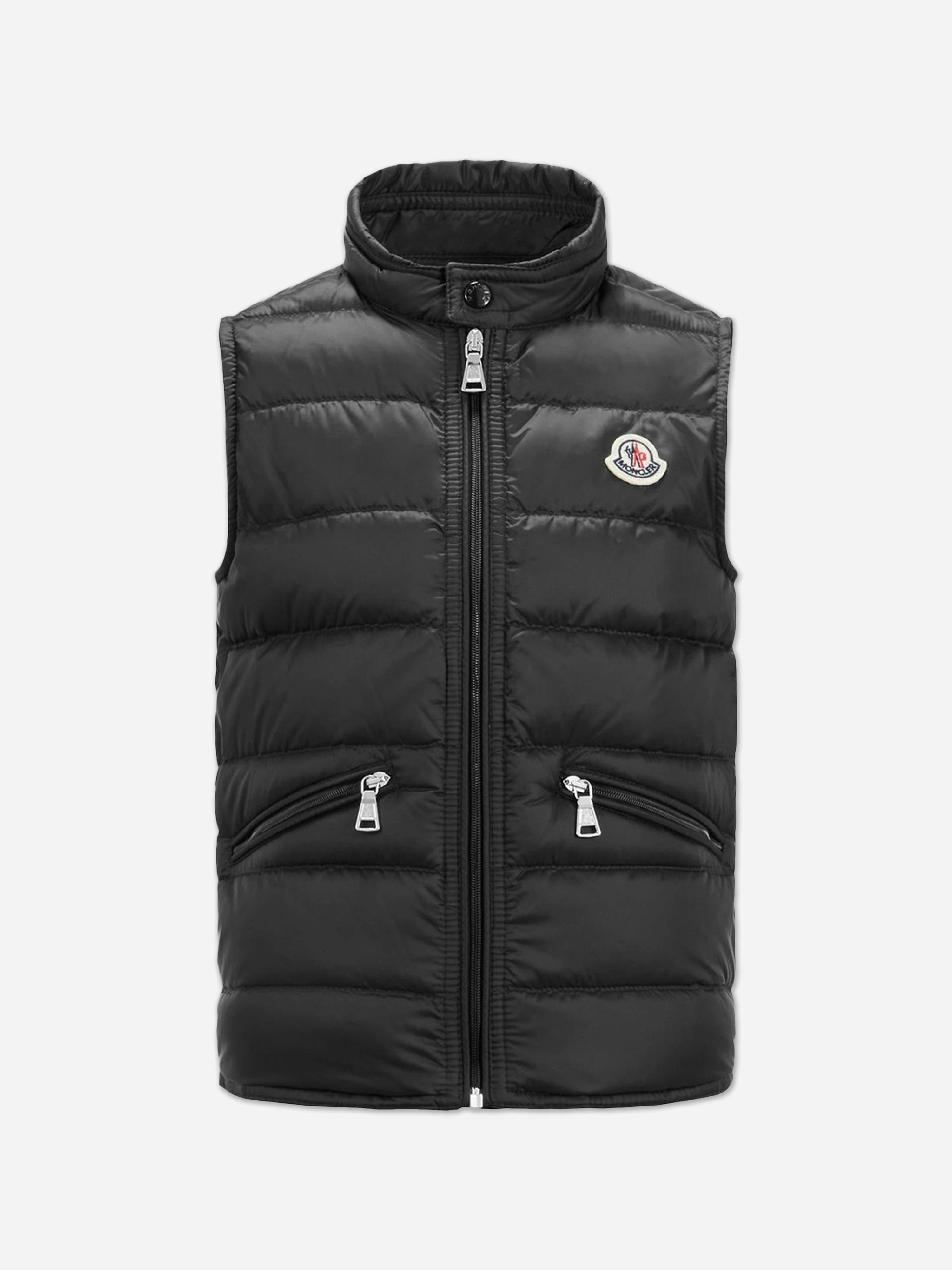 Moncler Enfant Boys Black Down Padded Gui Gilet In - 12 Yrs