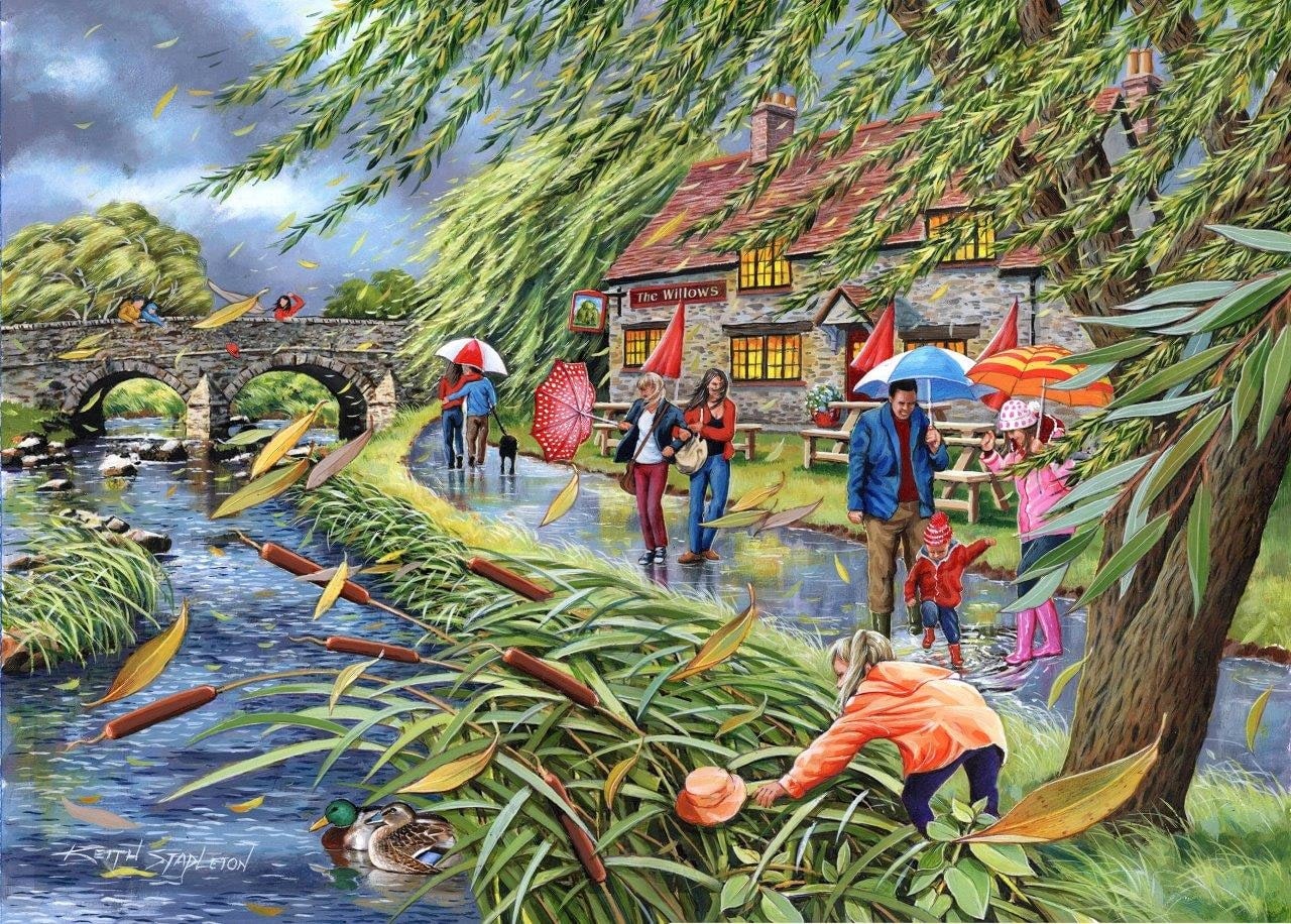 The House Of Puzzles Wind At The Willows - 1000 Piece Jigsaw Puzzle