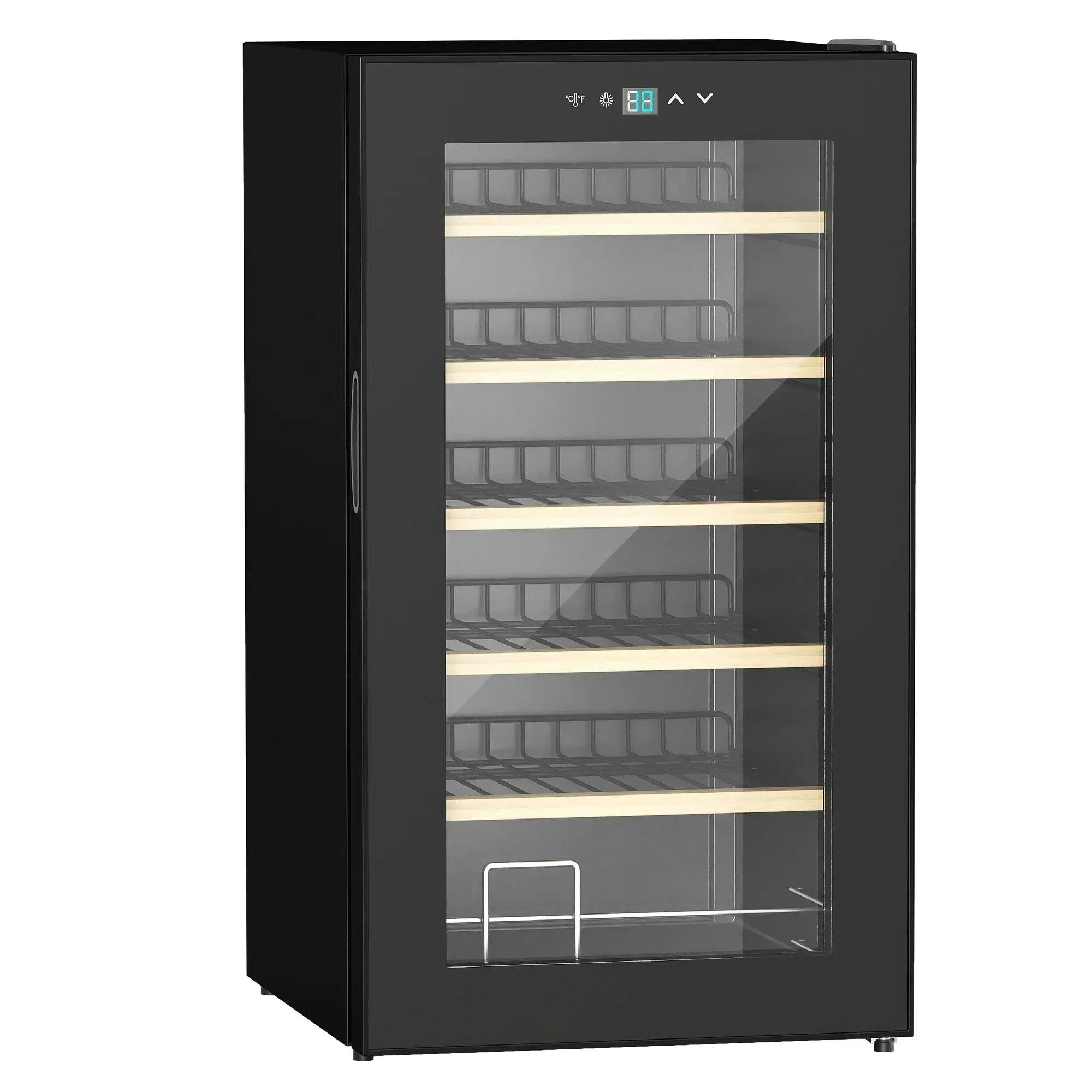 Homcom Unisex Black Bottles Freestanding Wine Fridge With Glass Door Wine Cooler Fridge In Size 24 - Image 7