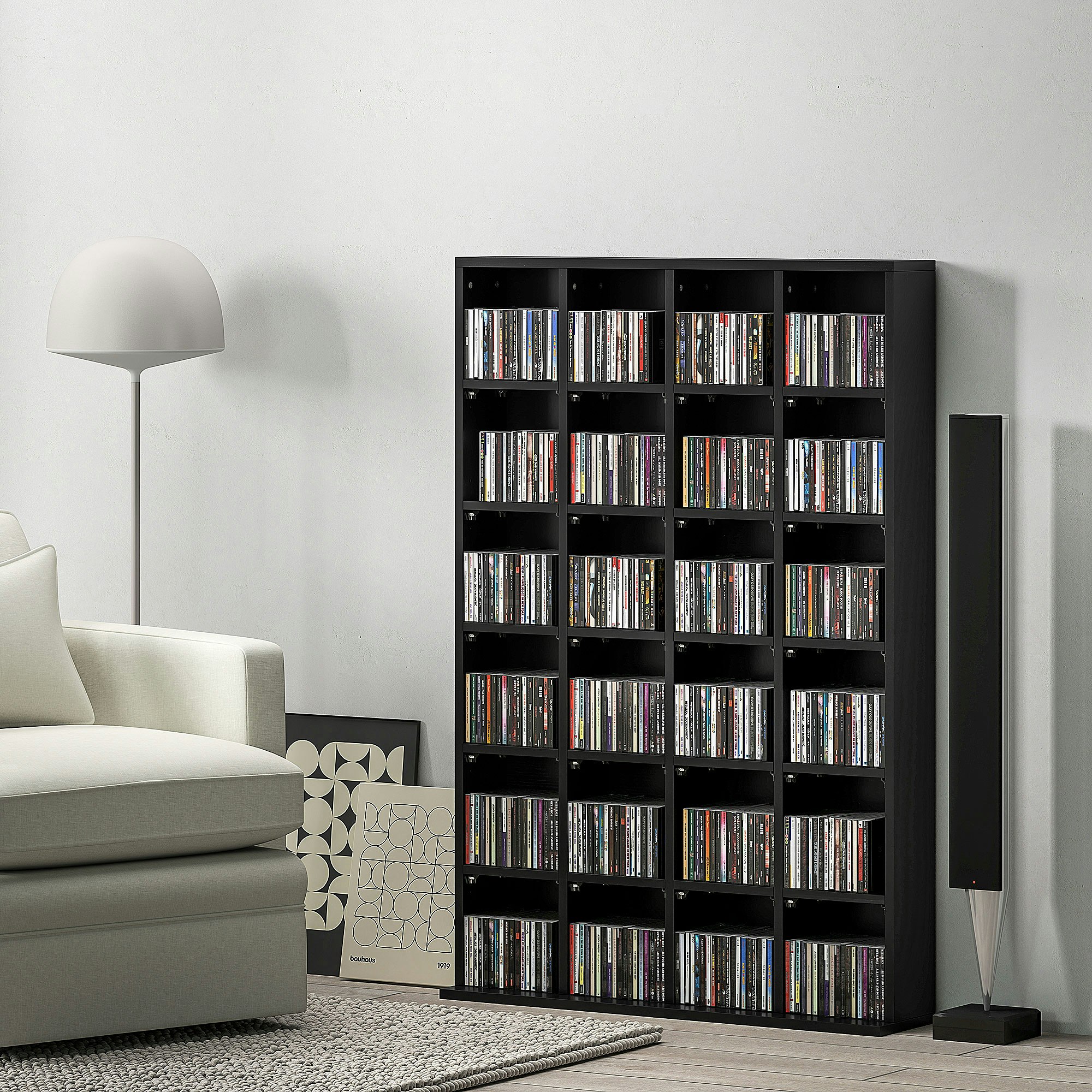 Rackhams Black Dvd Cd Media Storage Rack, Video Display Unit