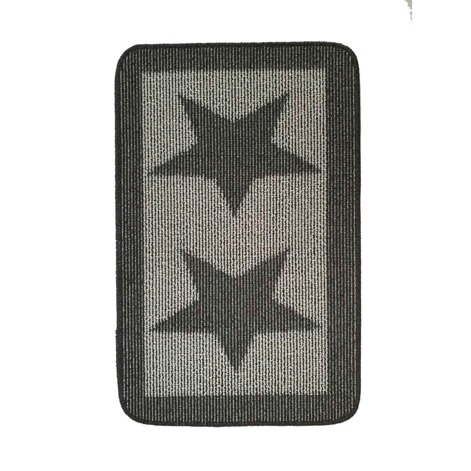 The Rugs Dark/Grey Star Washable Mat And Runner - 50X80 Cm