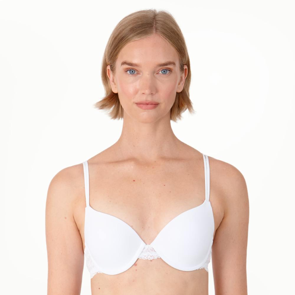 After Eden White Double Boost Lace Underwired T-Shirt Bra - 34B
