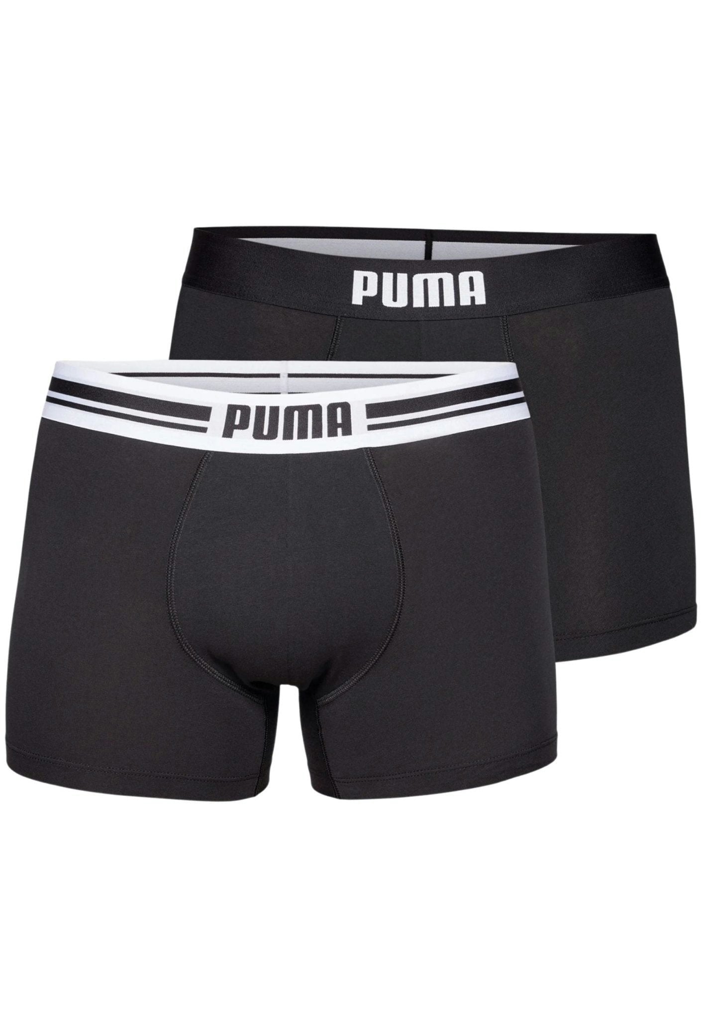 Puma Men's Black 2-Pack Placed Logo Boxer Briefs, - Xxl