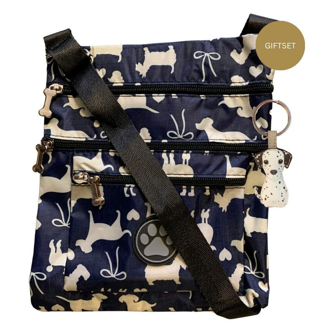 Love Emvy Letterbox Gift Set – Dog Walking Bag & Leather Dog Keyring - Dalmation