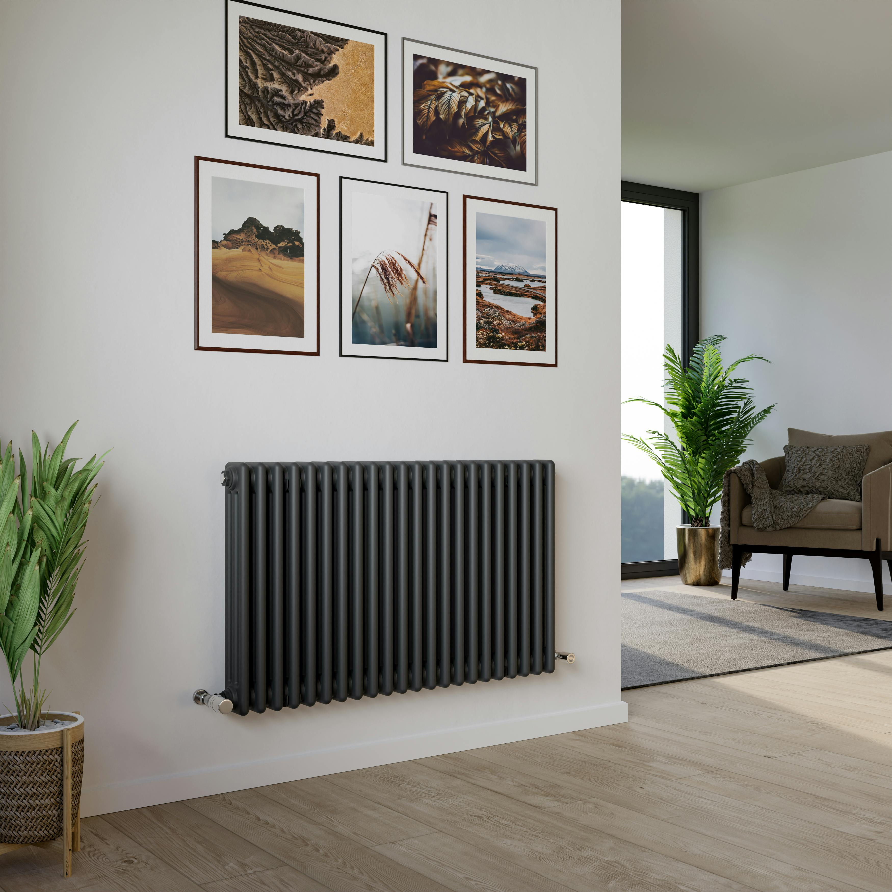 Agadon Anthracite Kylo 3 Column Traditional Radiator - 600 X 1010