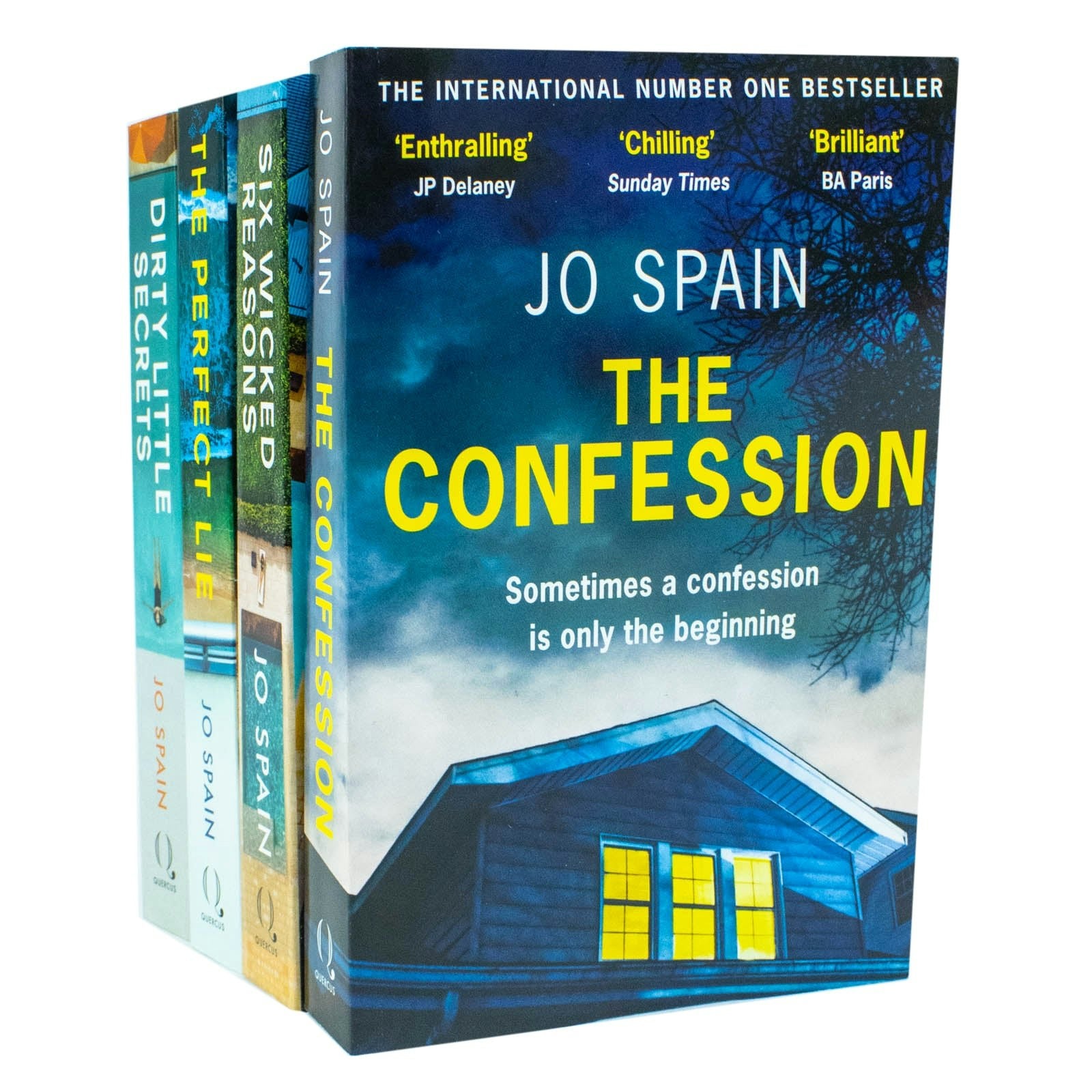 Quercus Jo Spain Series 4 Books The Confession, Six Wicked Reasons, The Perfect Lie, Dirty Little Secrets