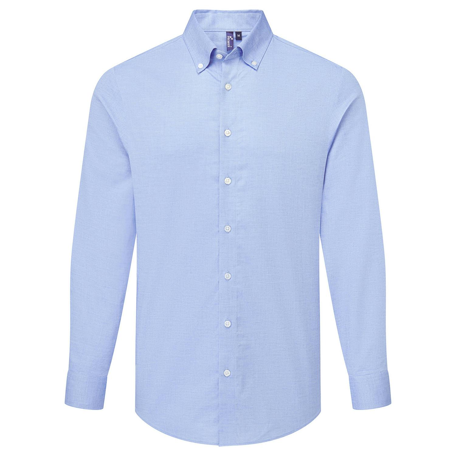 Premier Men's Duck Egg Blue Supreme Oxford Long-Sleeved Formal Shirt In | Size: Medium - Image 2
