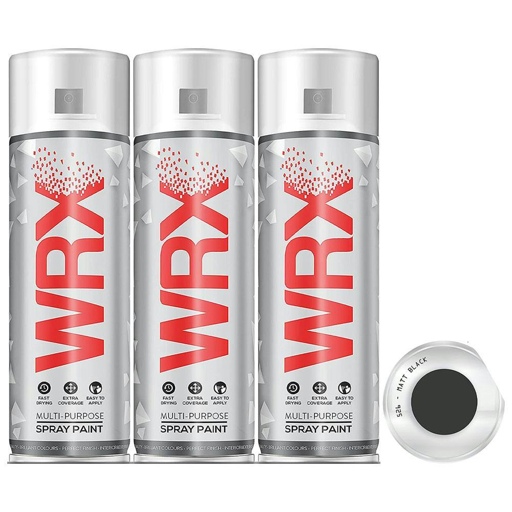 Rackhams Black 12X Wrx Matt Spray Paint 400Ml - Image 4