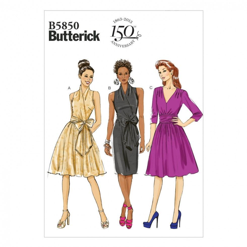 Butterick Women's Sewing Pattern 5850, Dresses For 8-10-12-14-16 - Easy - 16-18-20-22-24