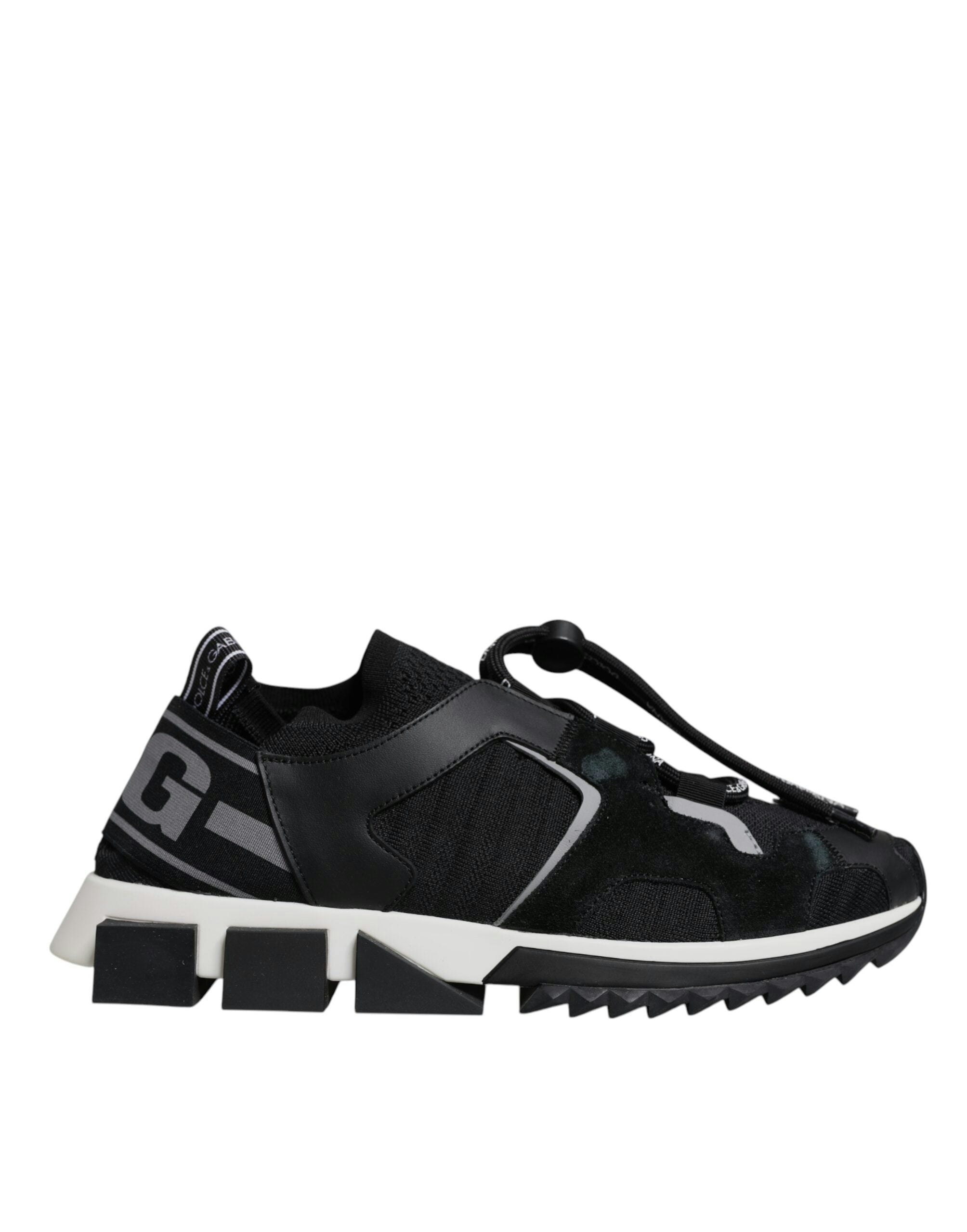 Dolce & Gabbana Women's Black Mesh Sorrento Trekking Sneakers With Ridged Rubber Sole - Size 39.5 Eu