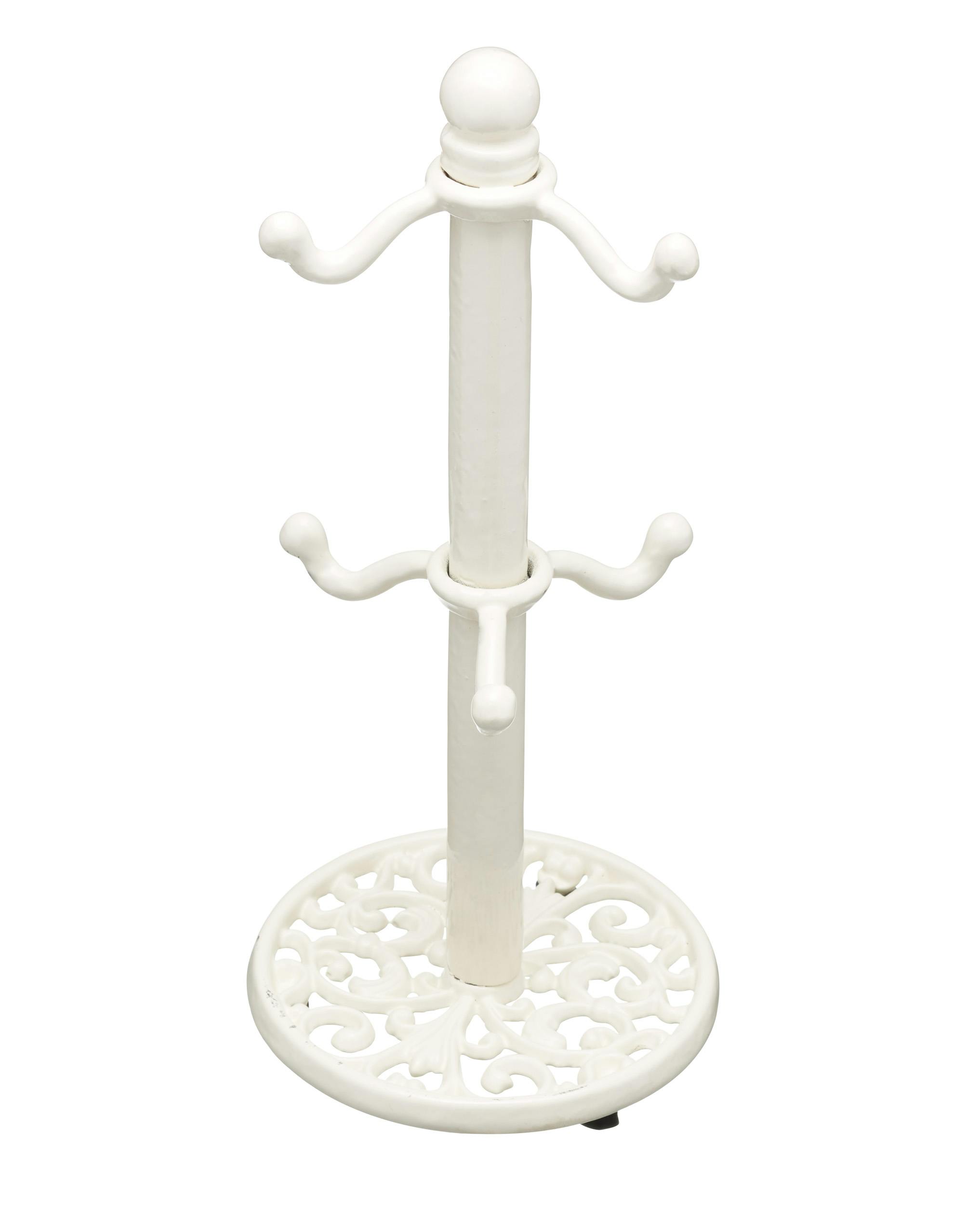 Rackhams Cream Cast Iron Mug Tree - Cast Iron - Mug Tree