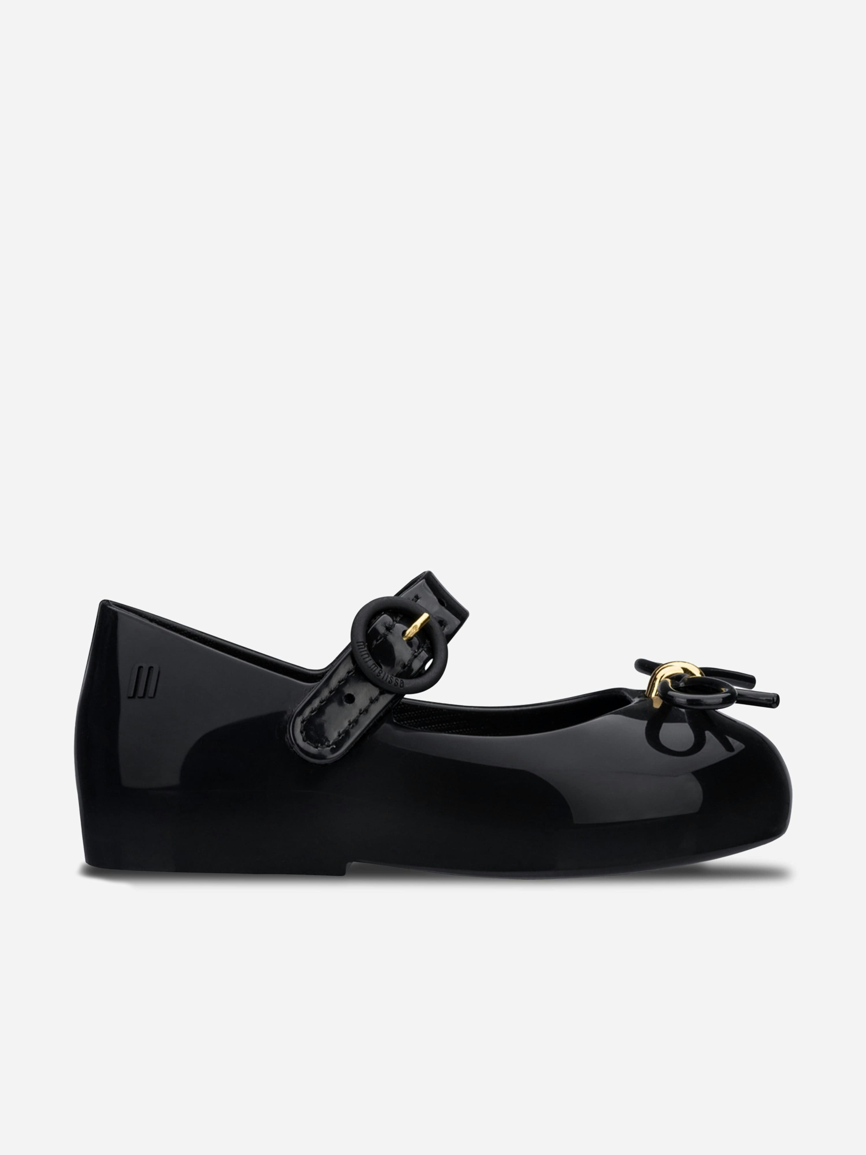 Mini Melissa Girls Black Sweet Love Ballerinas In - Eu 27 Uk 9