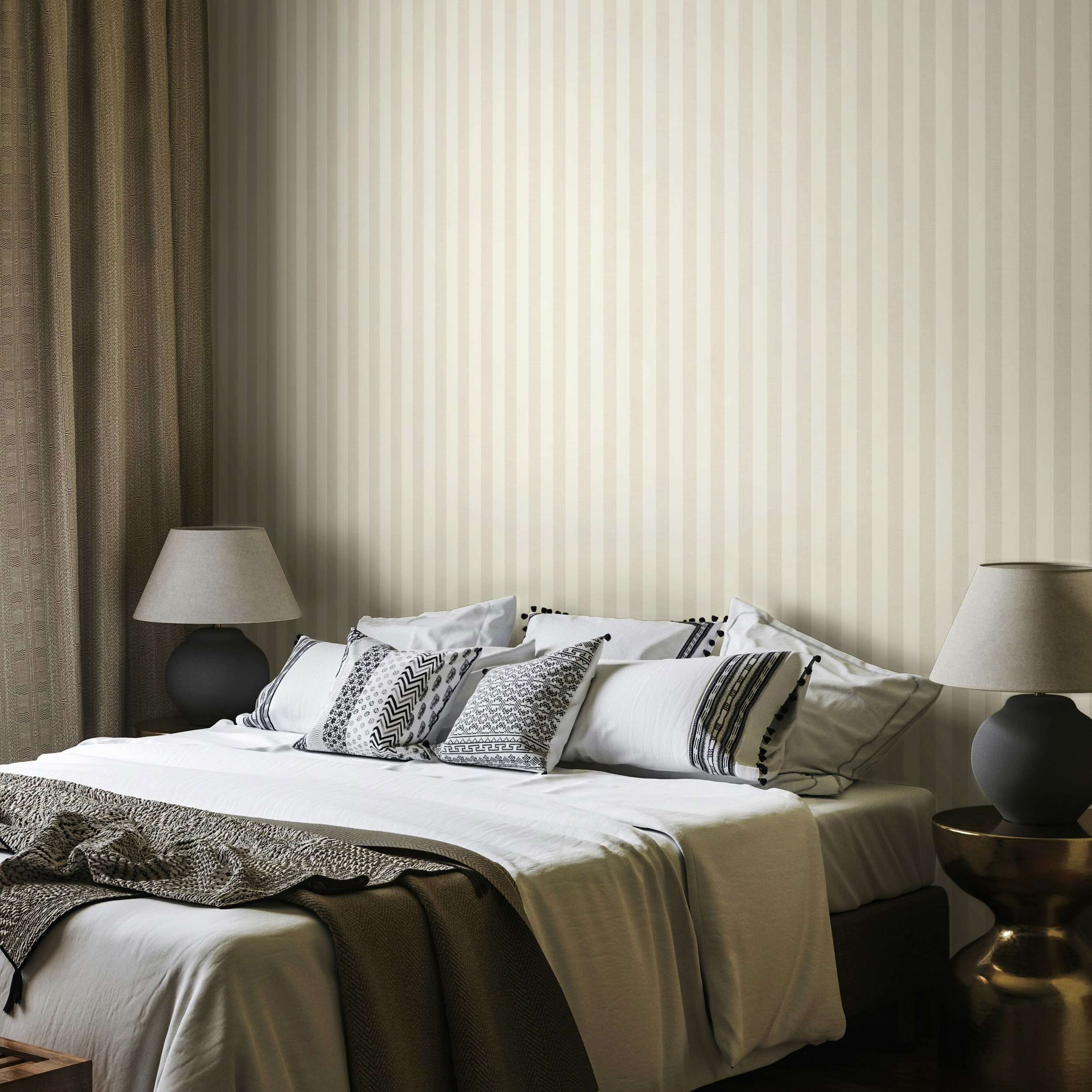 Rackhams Shadow Stripe - Porcelain 10M Wallpaper