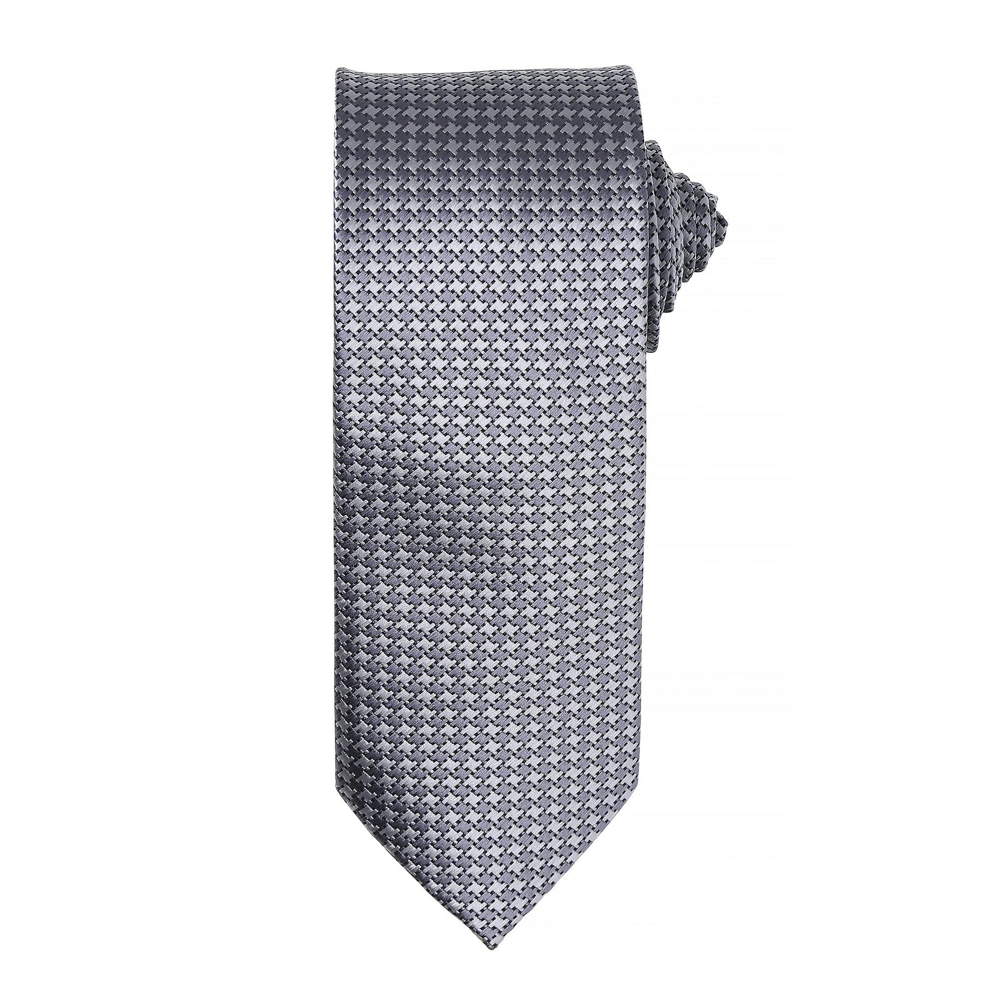 Premier (One Size, Silver) Mens Puppy Tooth Formal Work Tie - Image 3