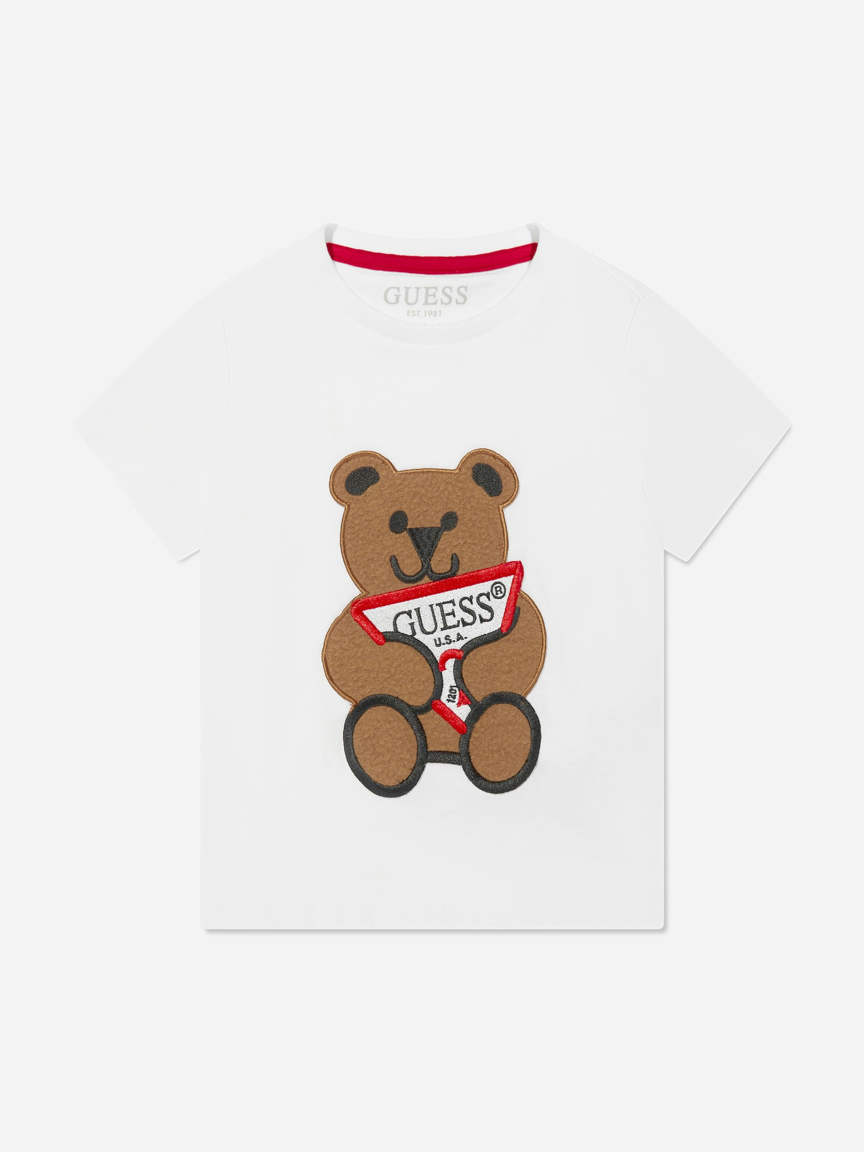 Guess Unisex Kids White Kids Bear Logo T-Shirt In - 18 Mths