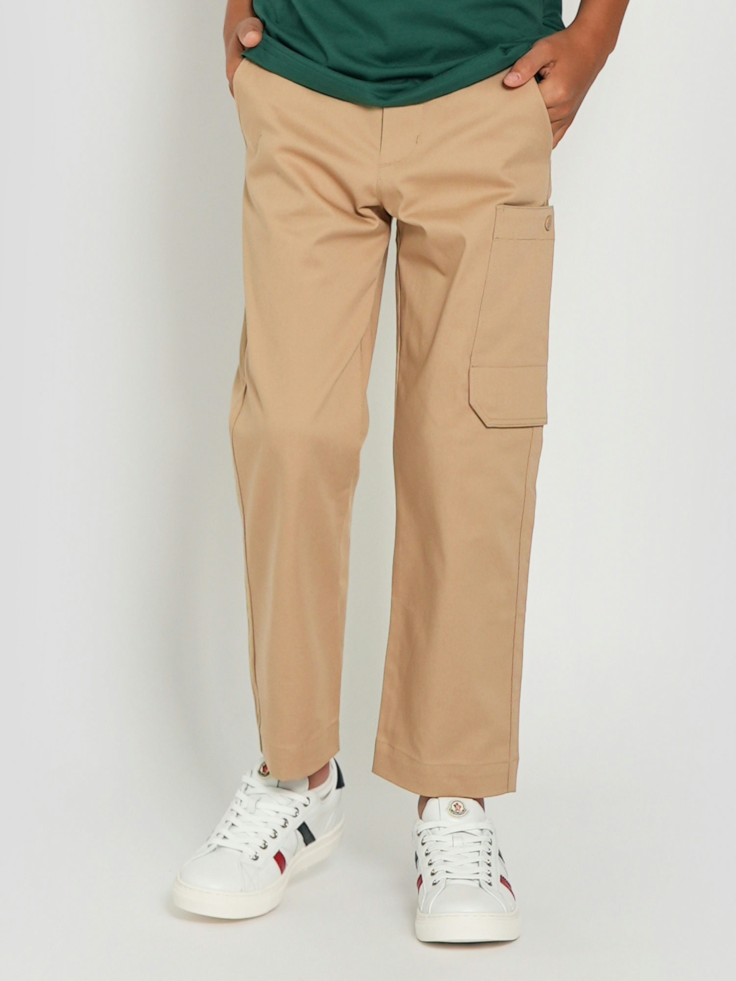 Moncler Enfant Boys Beige Cargo Trousers In - 12 Yrs