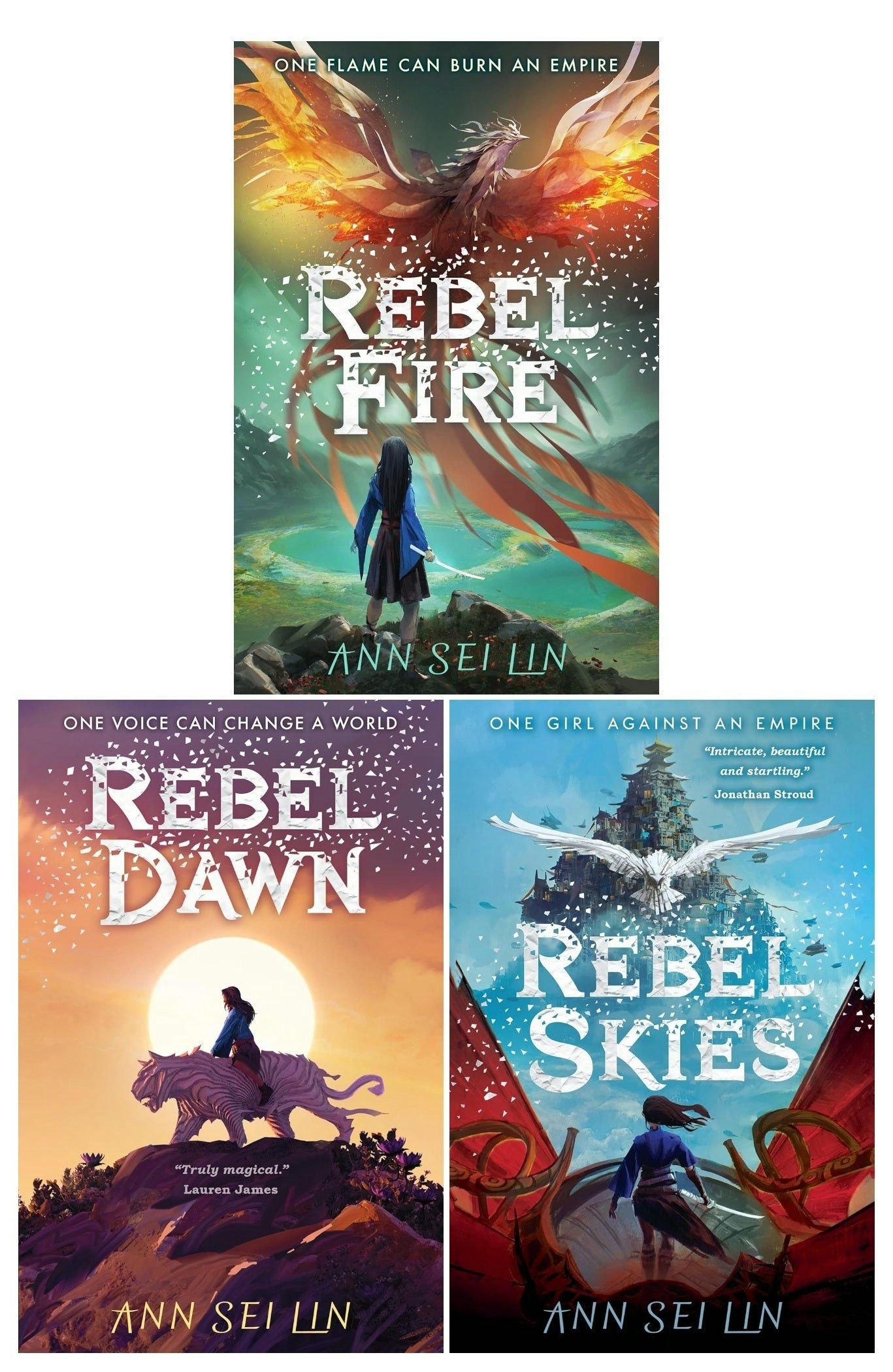 Walker Books Girls The Rebel Skies Trilogy By Ann Sei Lin (Rebel Skies, Rebel Fire, Rebel Dawn)