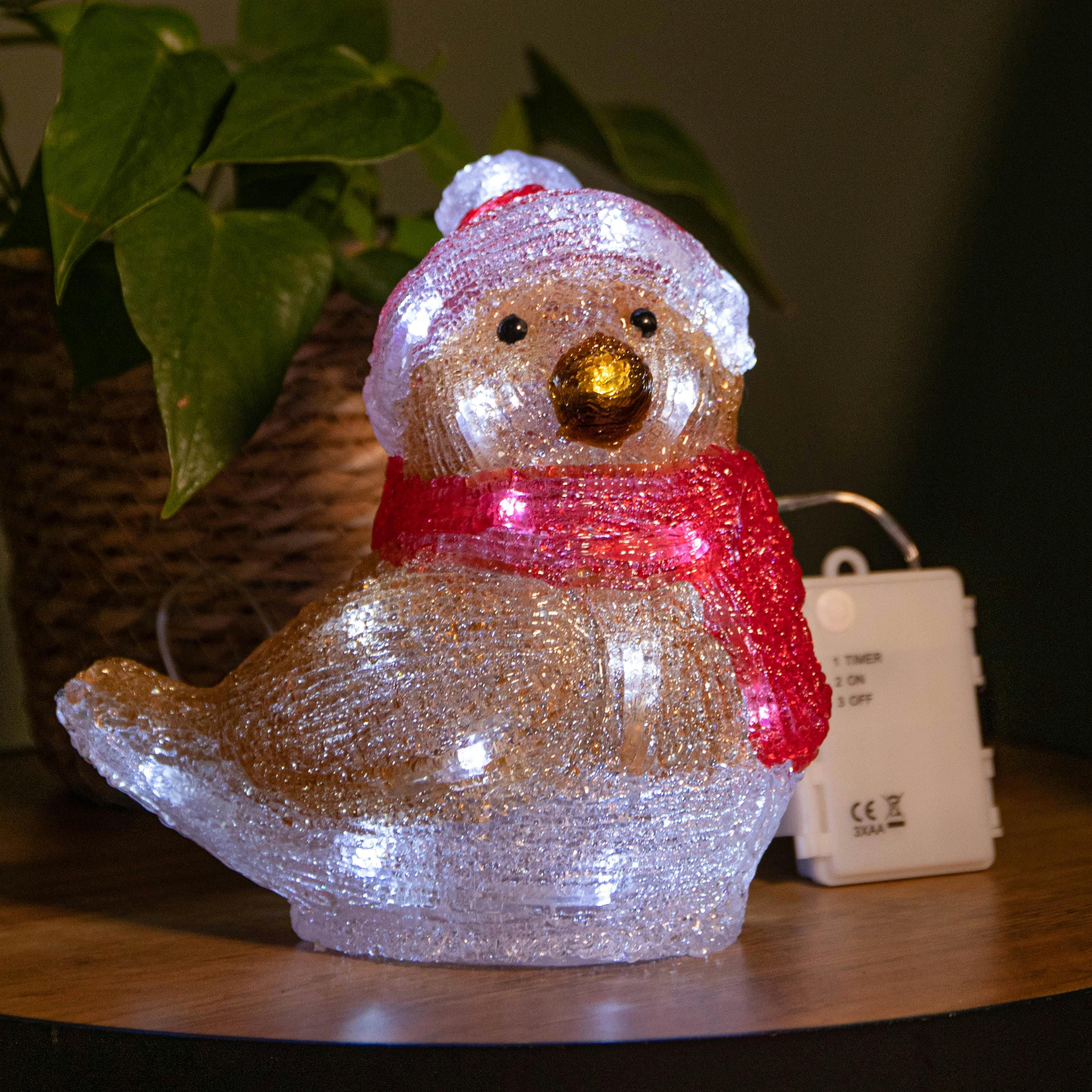 Samuel Alexander Robin LED Christmas Halloween Decoration 19cm - Acrylic - Image 3