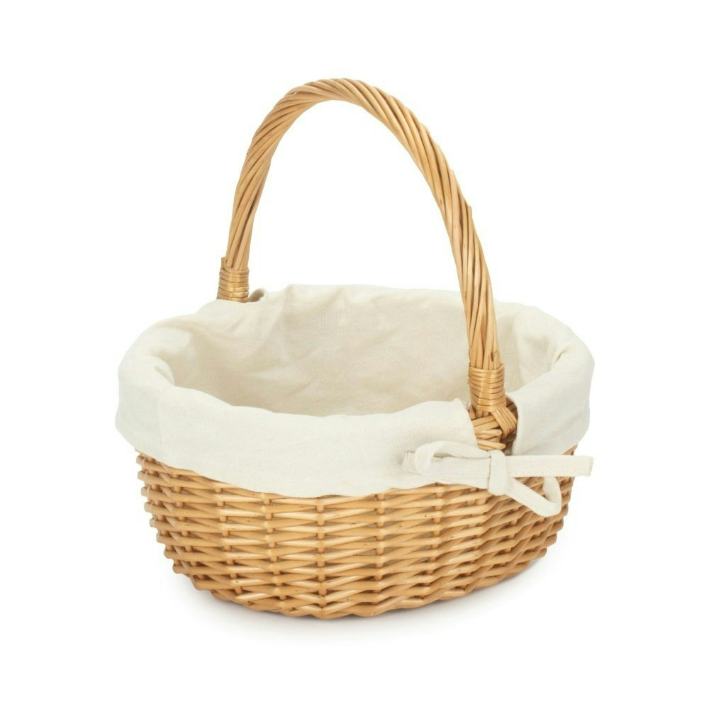 Red Hamper Red/White Hamper Full Buff Willow Childs Oval Wicker Shopping Basket